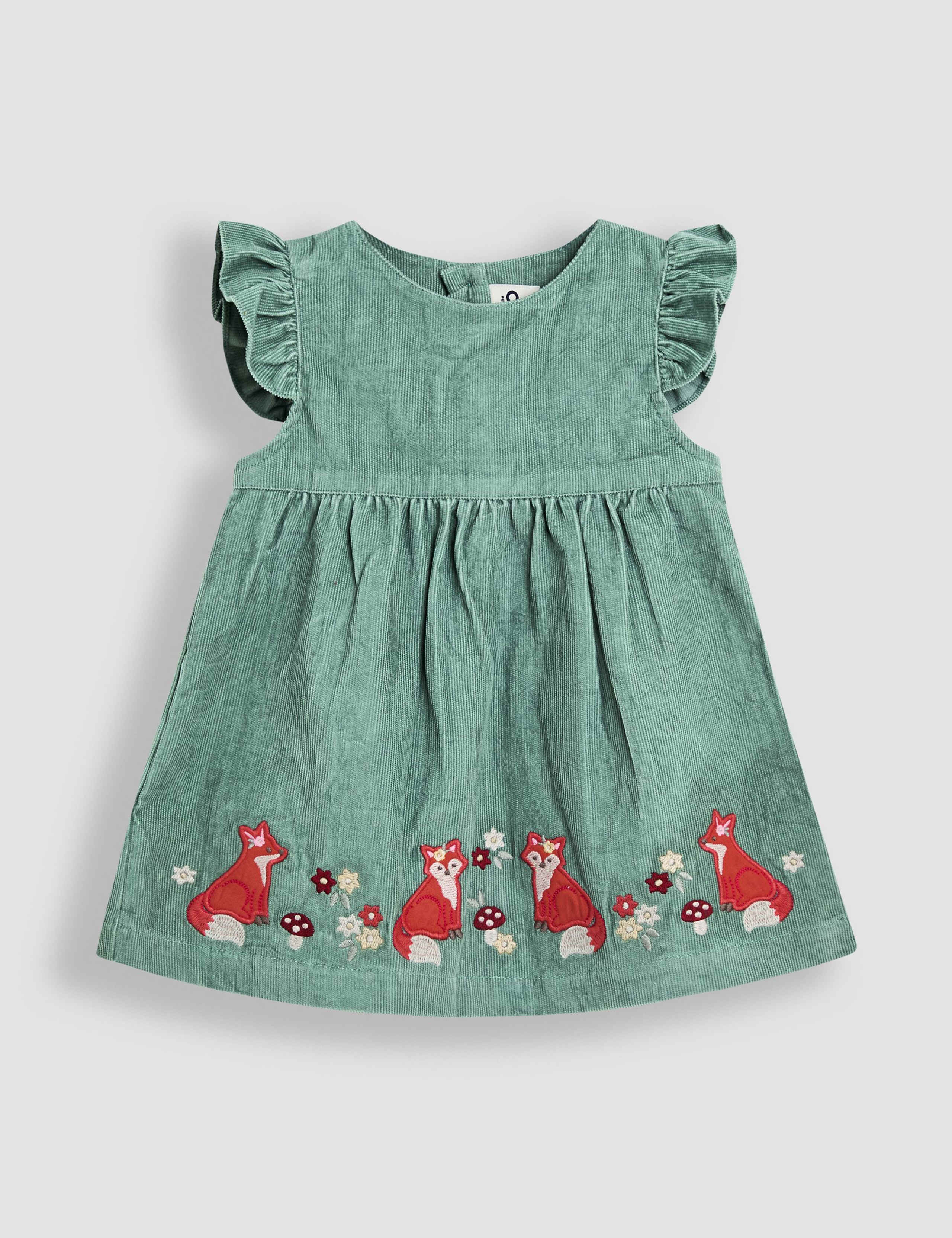 2pc Pure Cotton Fox Appliqué Dress Outfit (0-24 Mths) 2 of 5