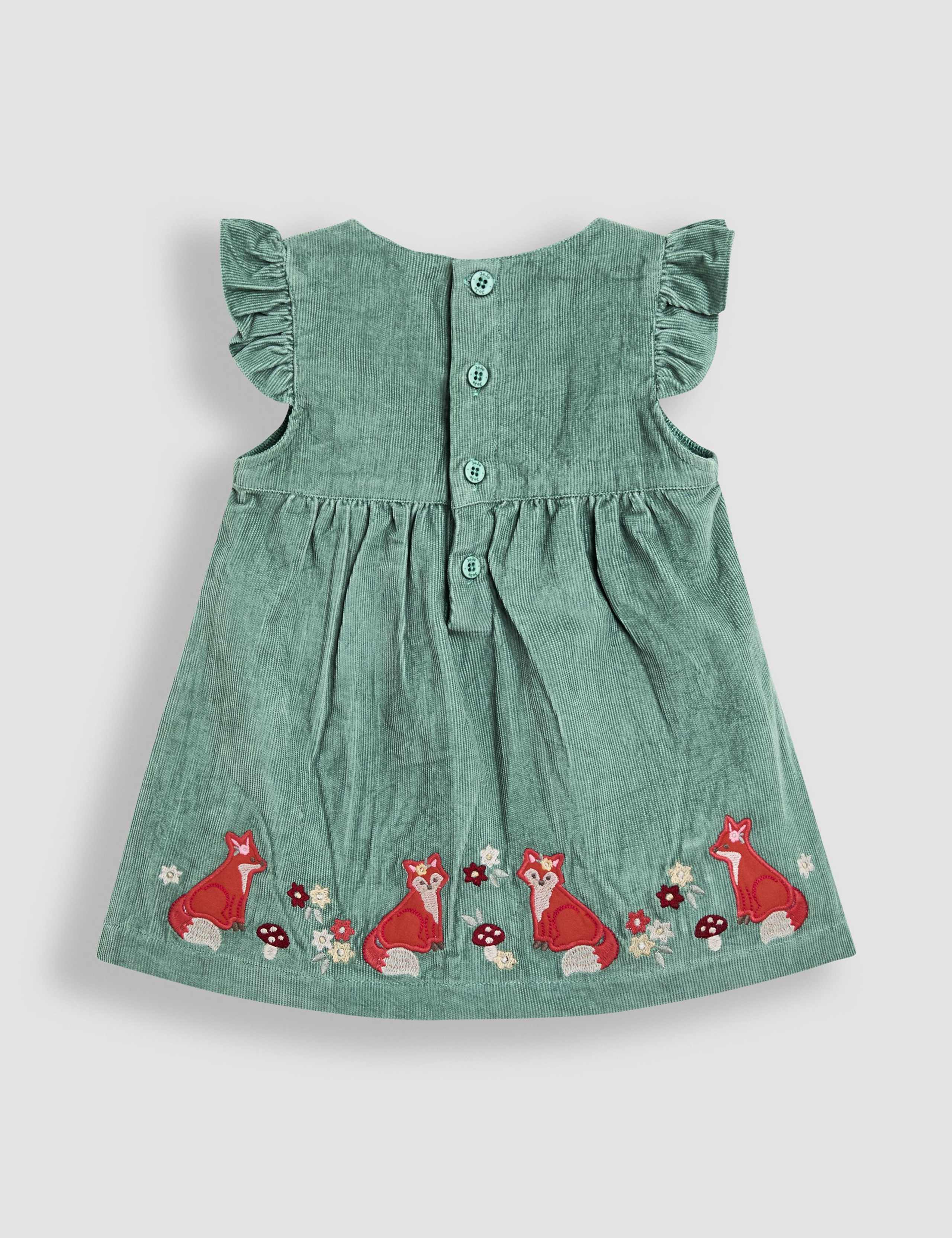 2pc Pure Cotton Fox Appliqué Dress Outfit (0-24 Mths) 3 of 5