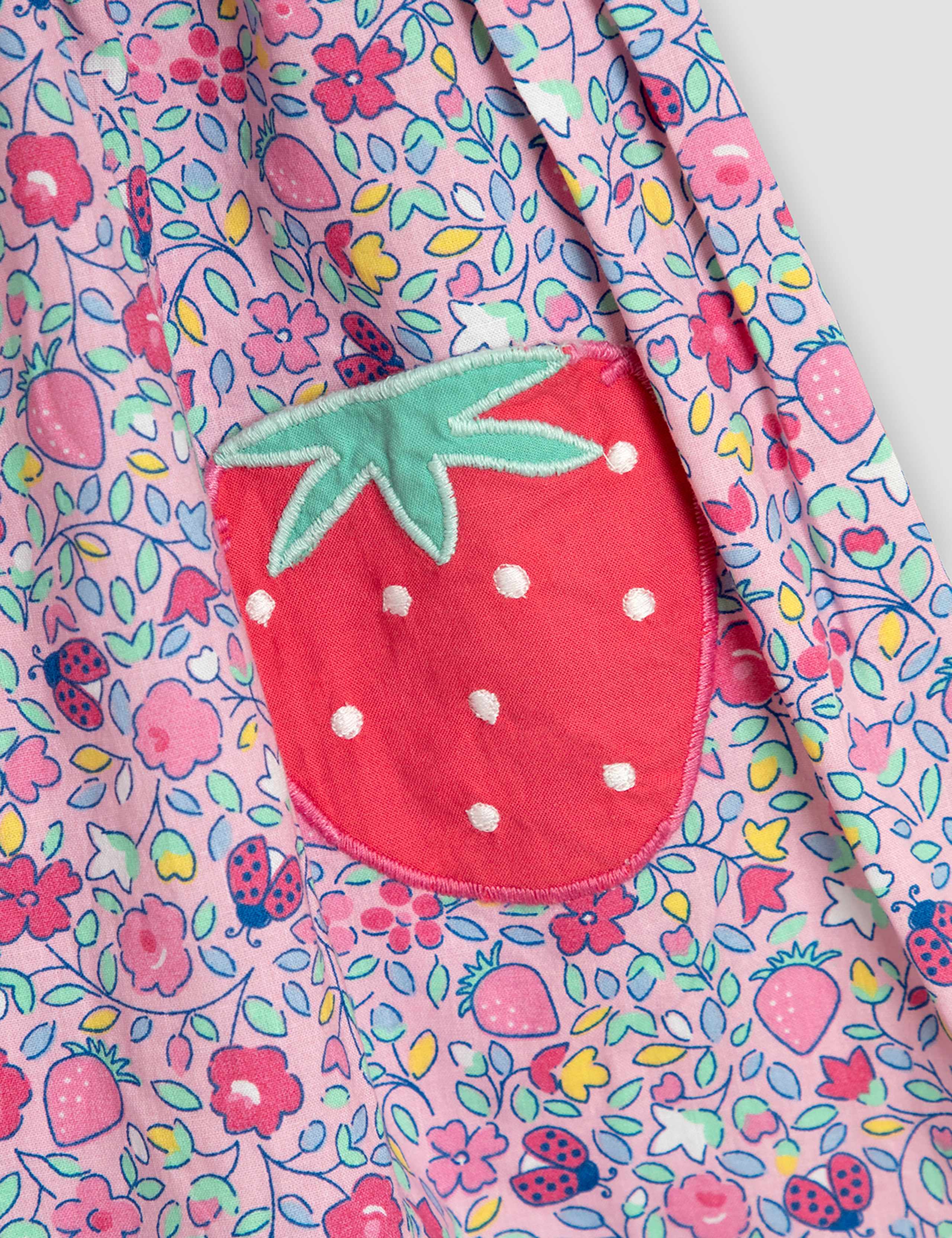 Pure Cotton Floral Strawberry Dress (6 Mths - 5 Yrs) 3 of 3