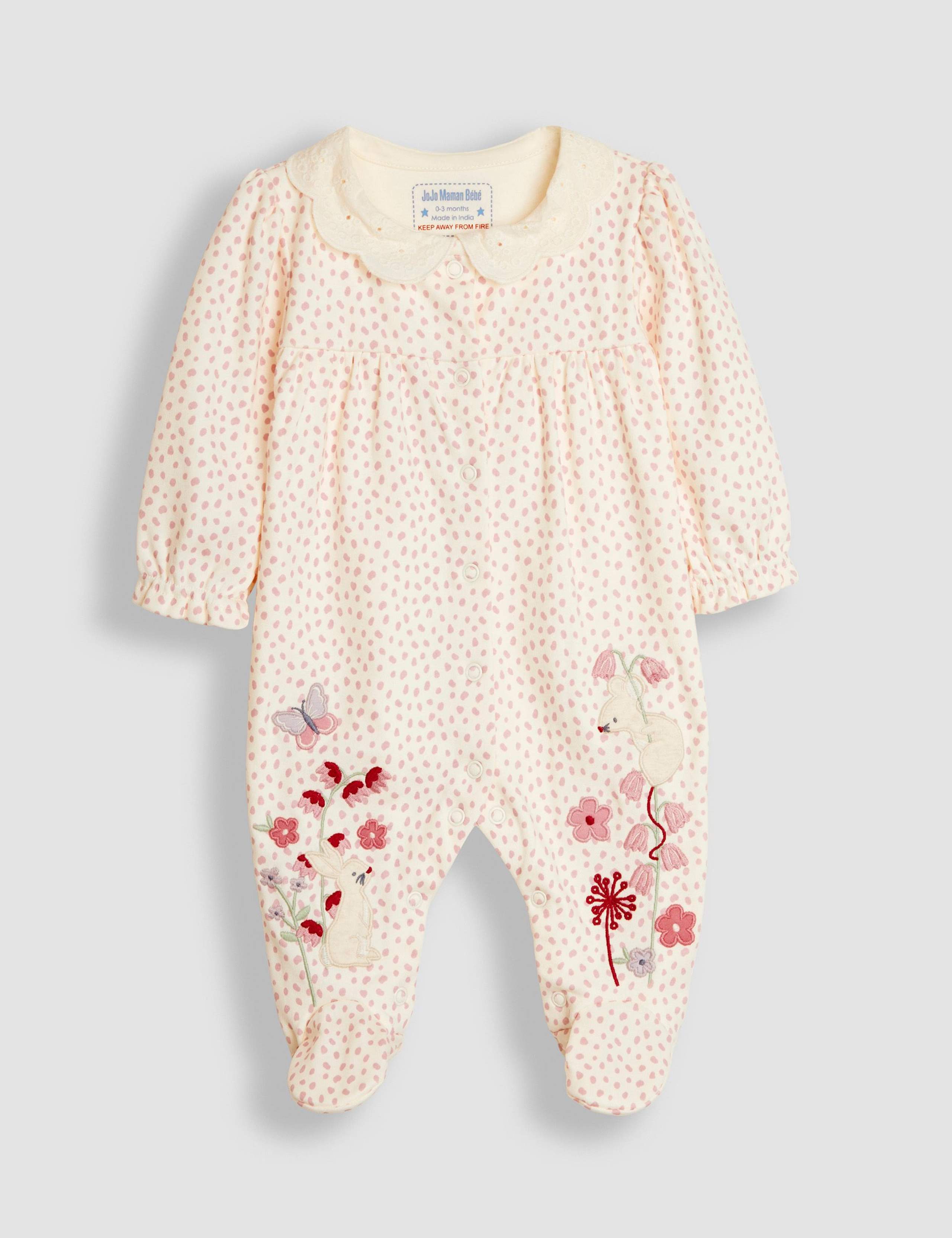 Pure Cotton Mouse Applique Sleepsuit (0-18 Mths) 3 of 4