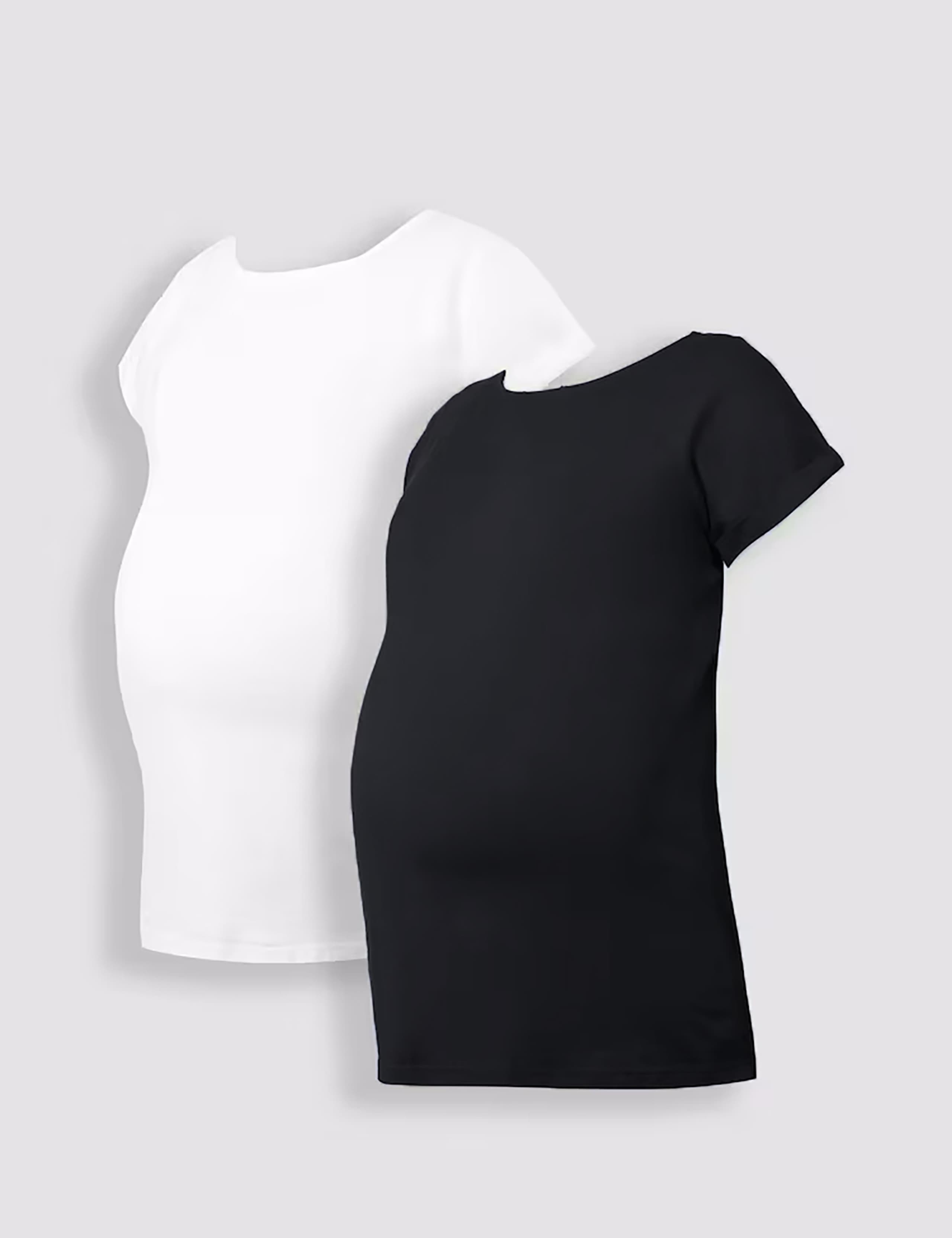 Maternity 2 Pack Pure Cotton Boyfriend T-Shirts 1 of 8