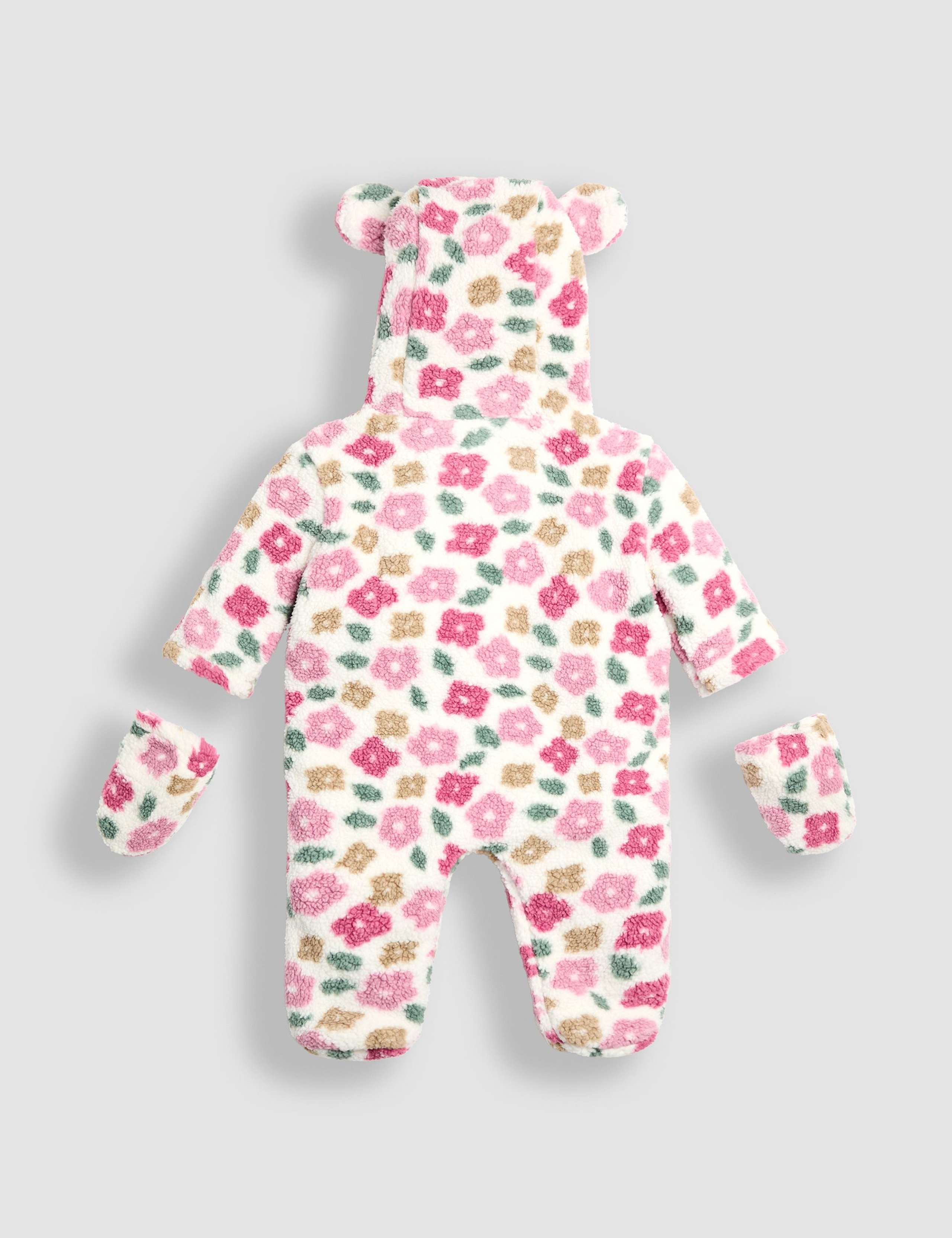 Fleece Floral Pramsuit (0-12 Mths) 2 of 5