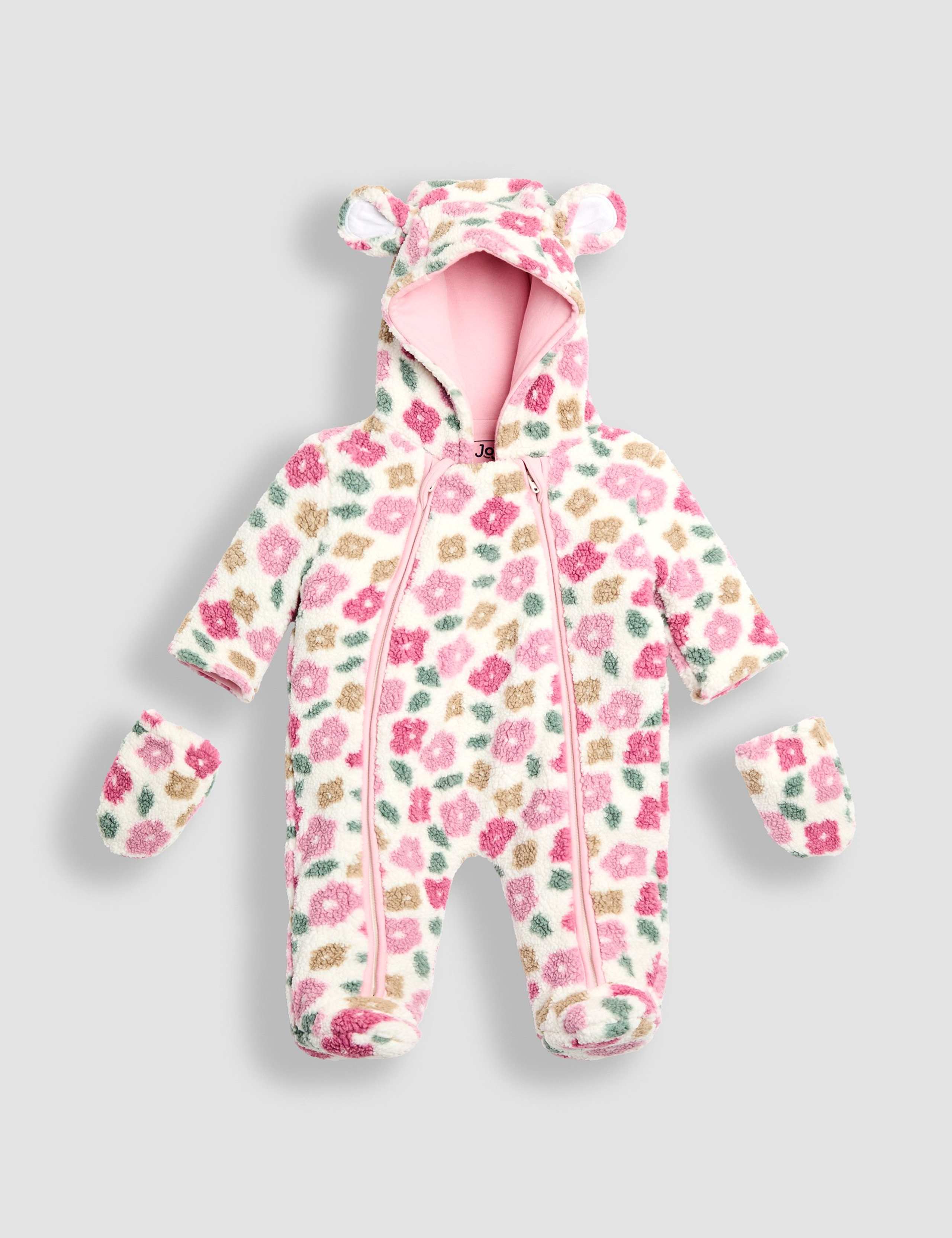 Fleece Floral Pramsuit (0-12 Mths) 3 of 5