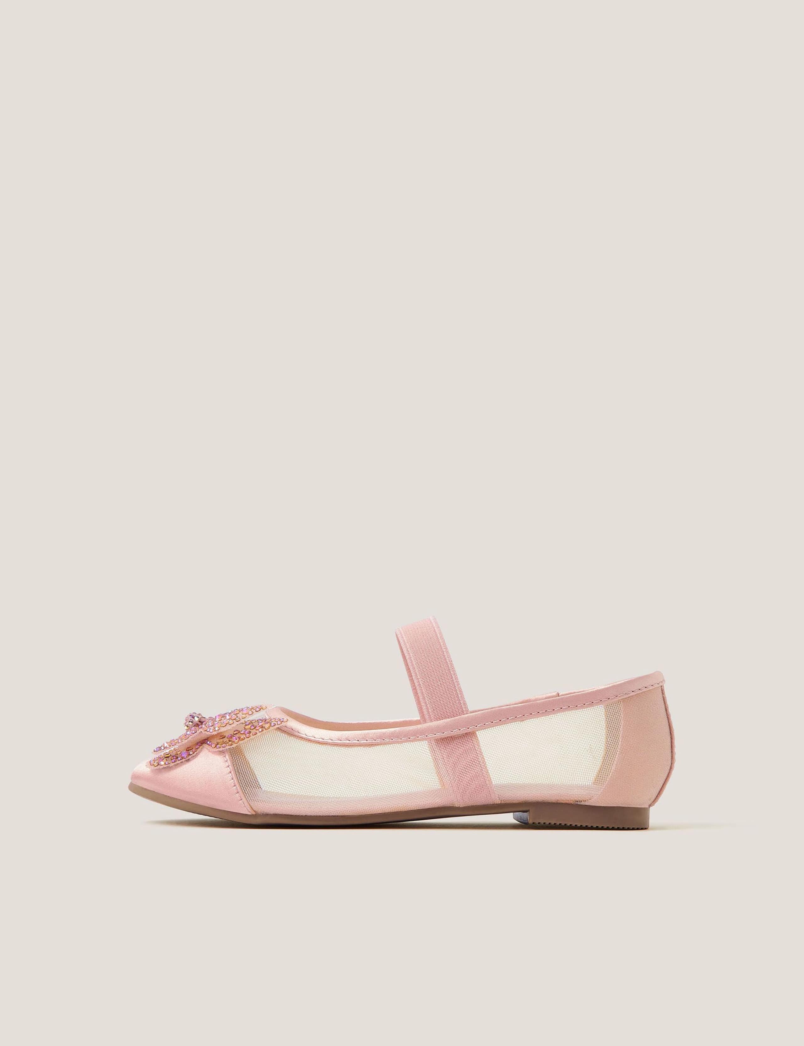 Kids' Butterfly Mesh Ballet Pumps (7 Small - 4 Large) 2 of 3