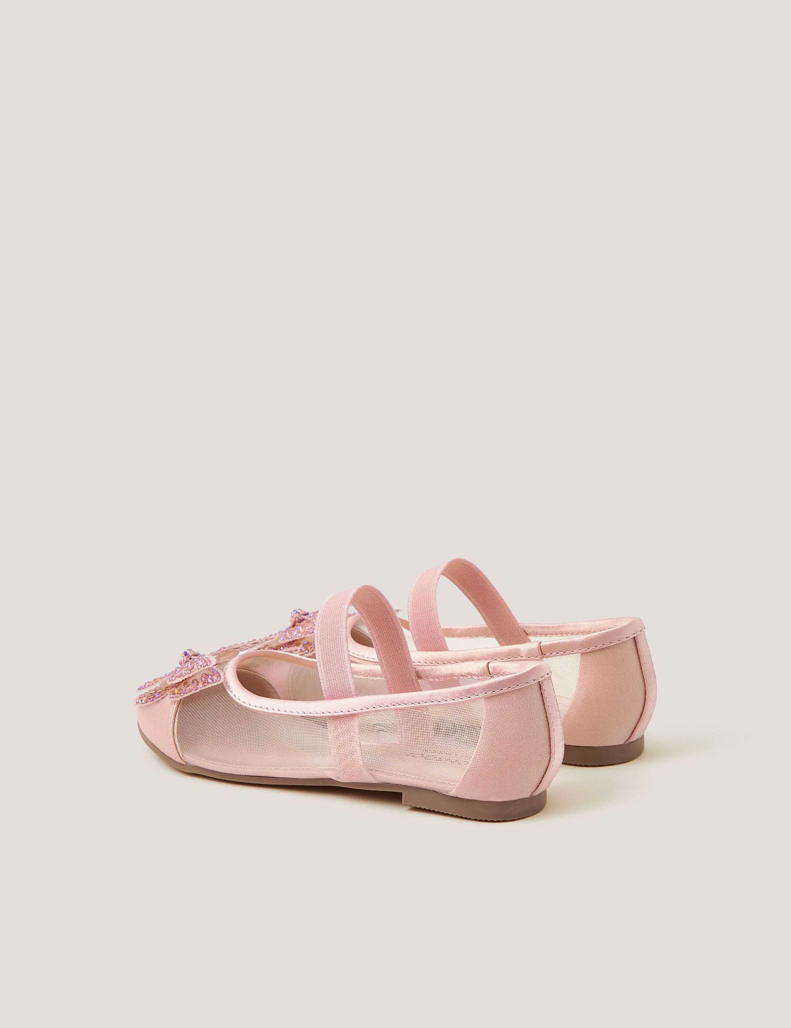 Kids' Butterfly Mesh Ballet Pumps (7 Small - 4 Large) 3 of 3