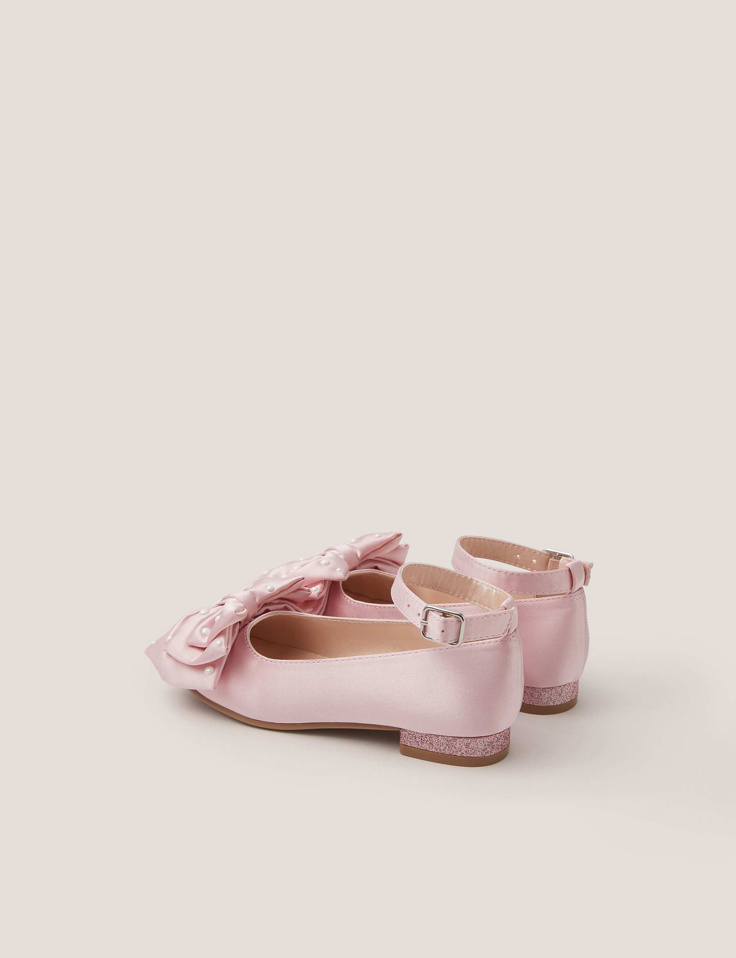 Kids' Satin Bow Ballet Pumps (7 Small - 4 Large) 2 of 3