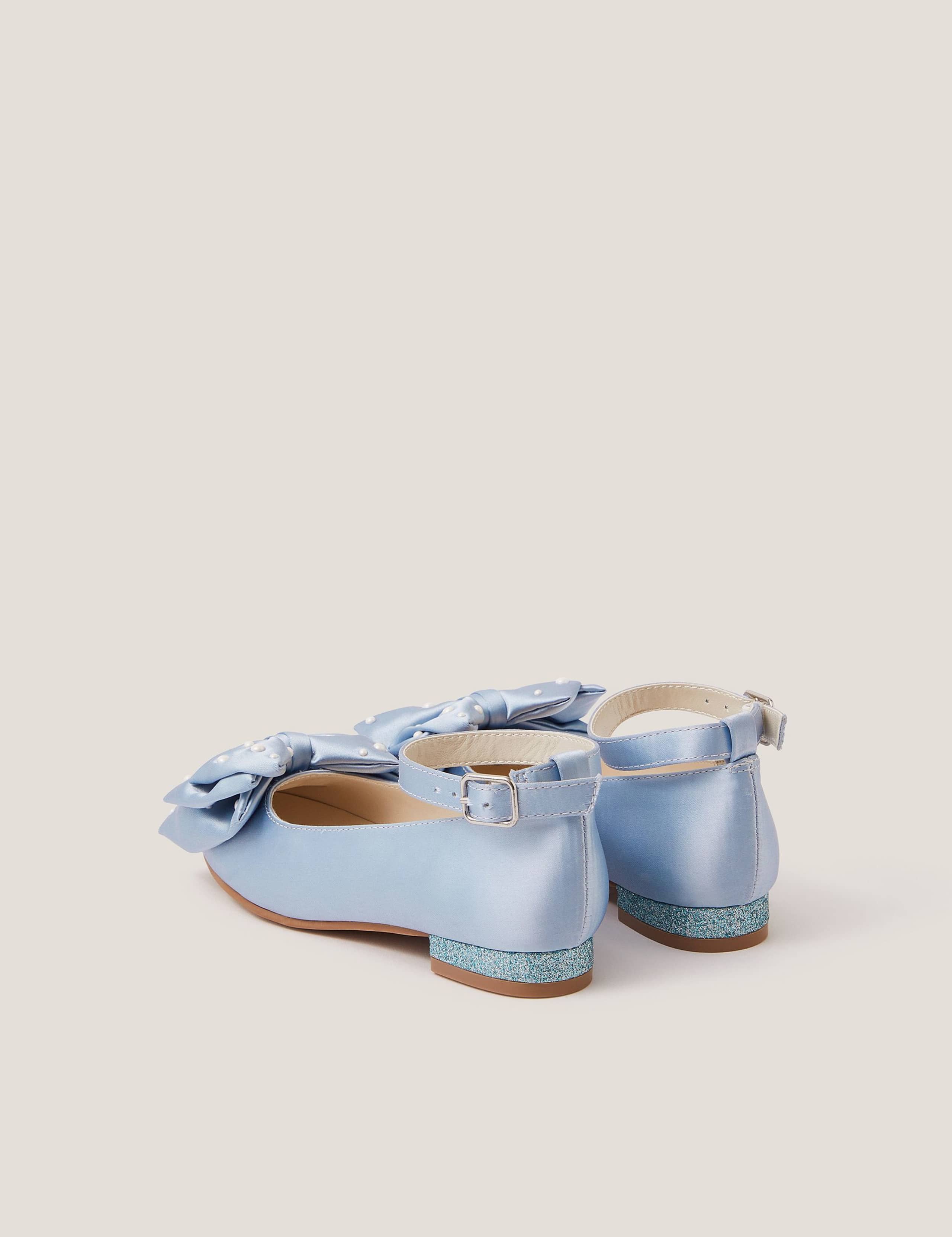 Kids' Satin Bow Ballet Pumps (7 Small - 4 Large) 3 of 3
