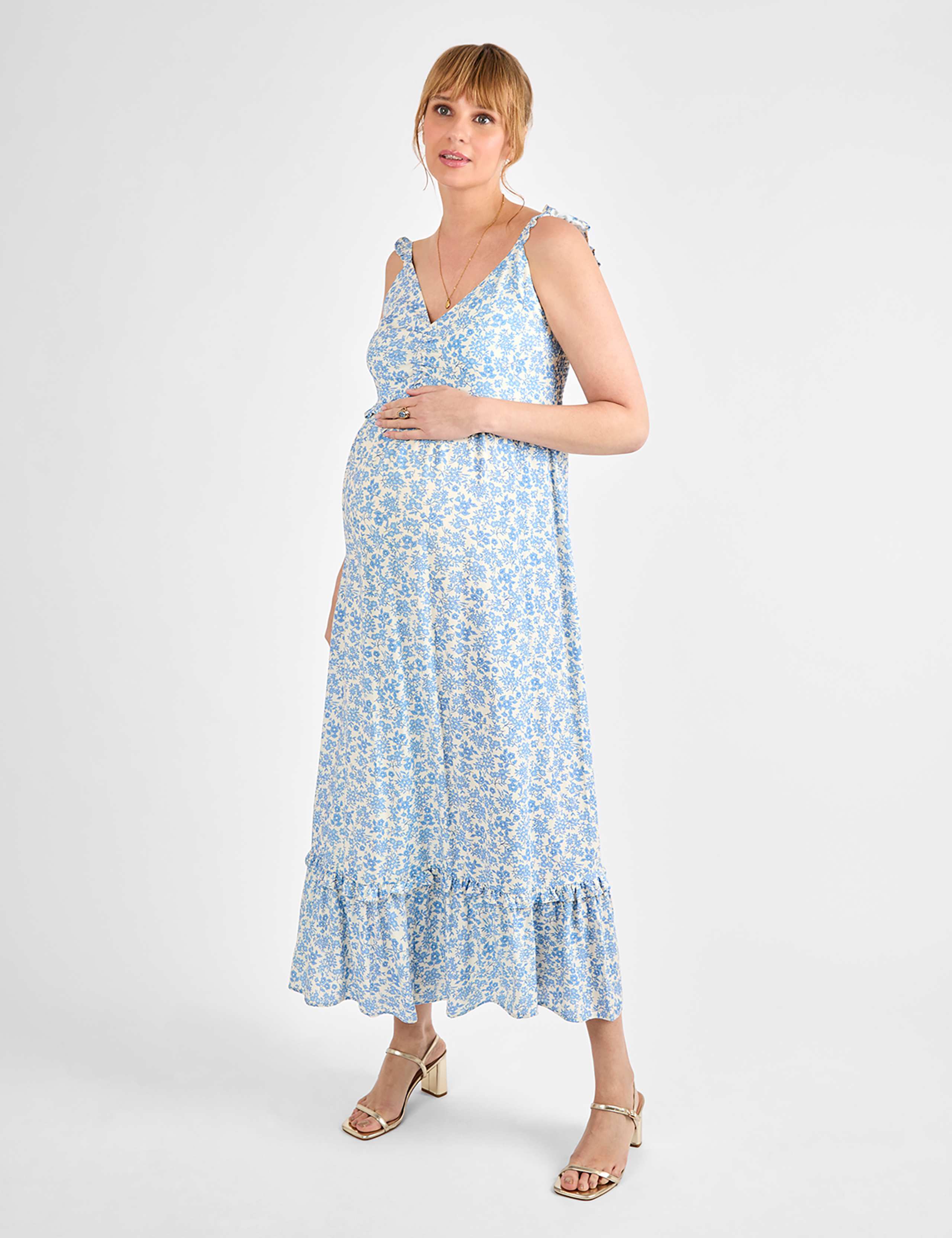 Maternity Floral Midaxi Tiered Dress 1 of 4