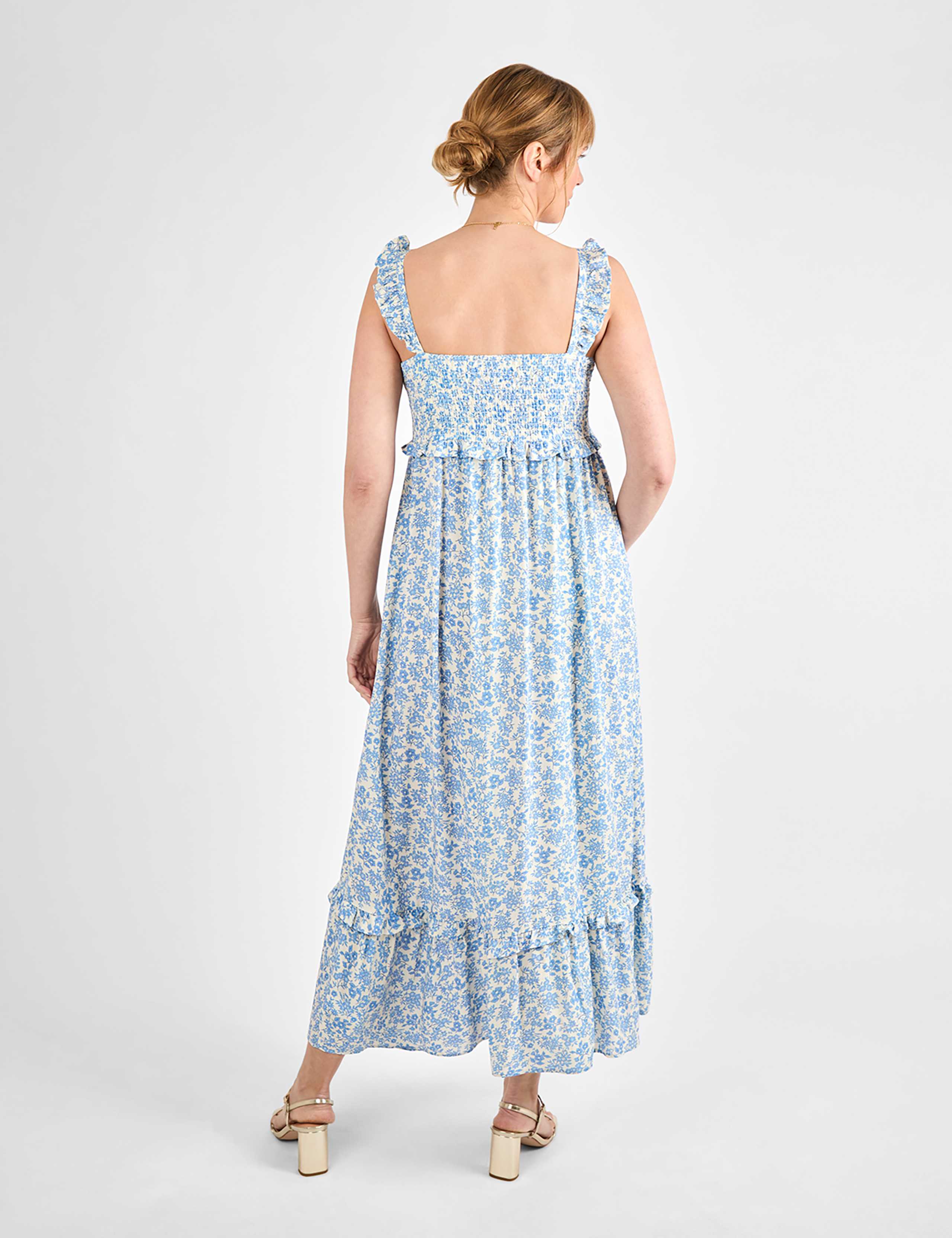 Maternity Floral Midaxi Tiered Dress 4 of 4