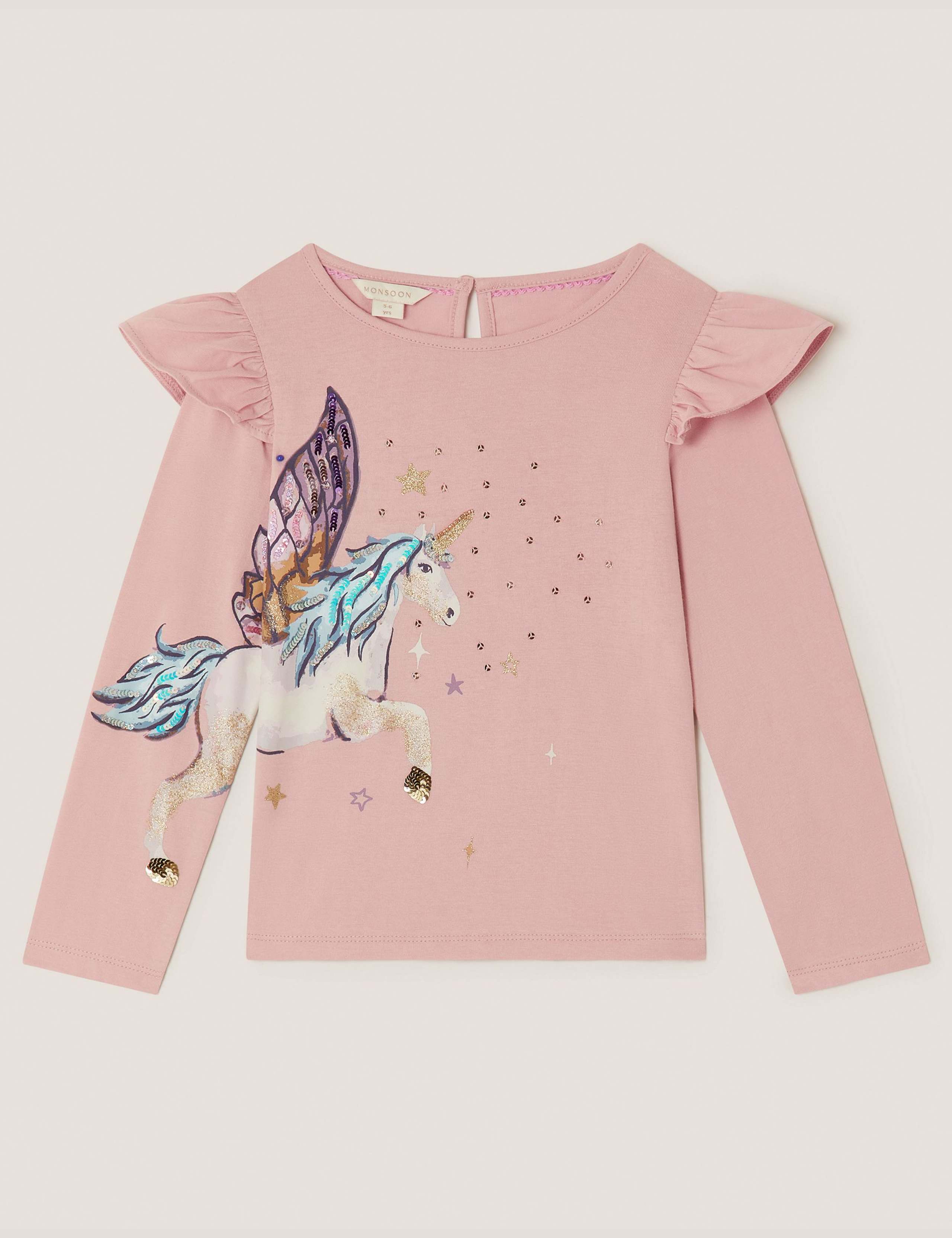 Pure Cotton Unicorn Embellished Top (3-13 Yrs) 2 of 4