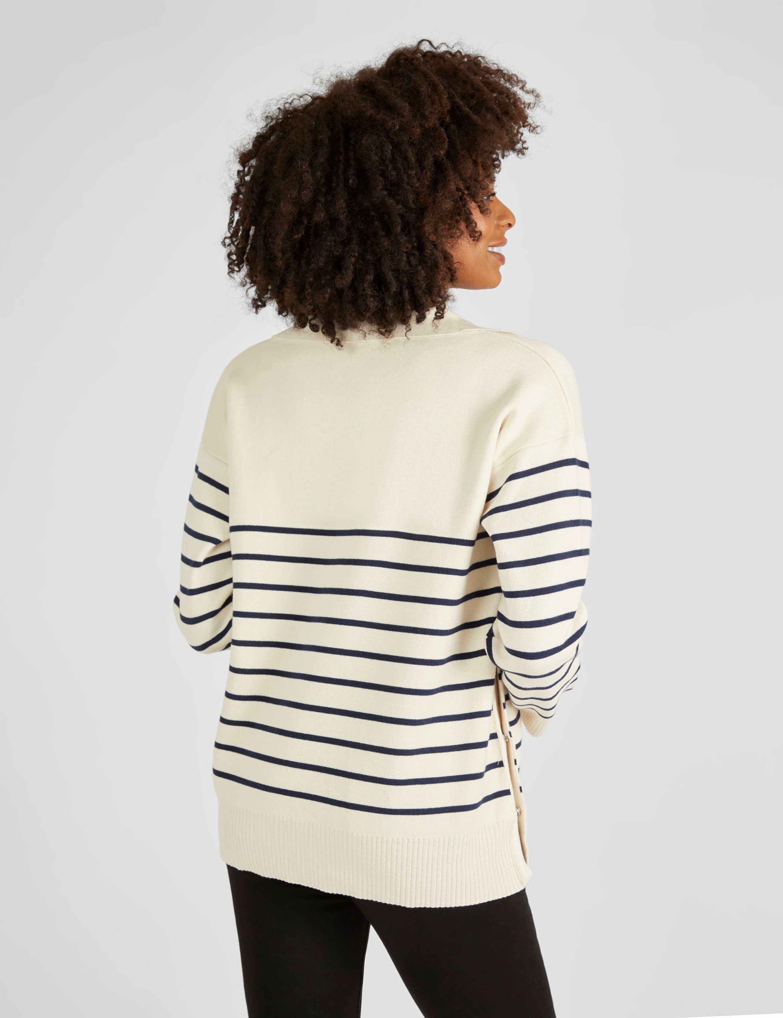 Striped V-Neck Maternity & Nursing Jumper 3 of 5