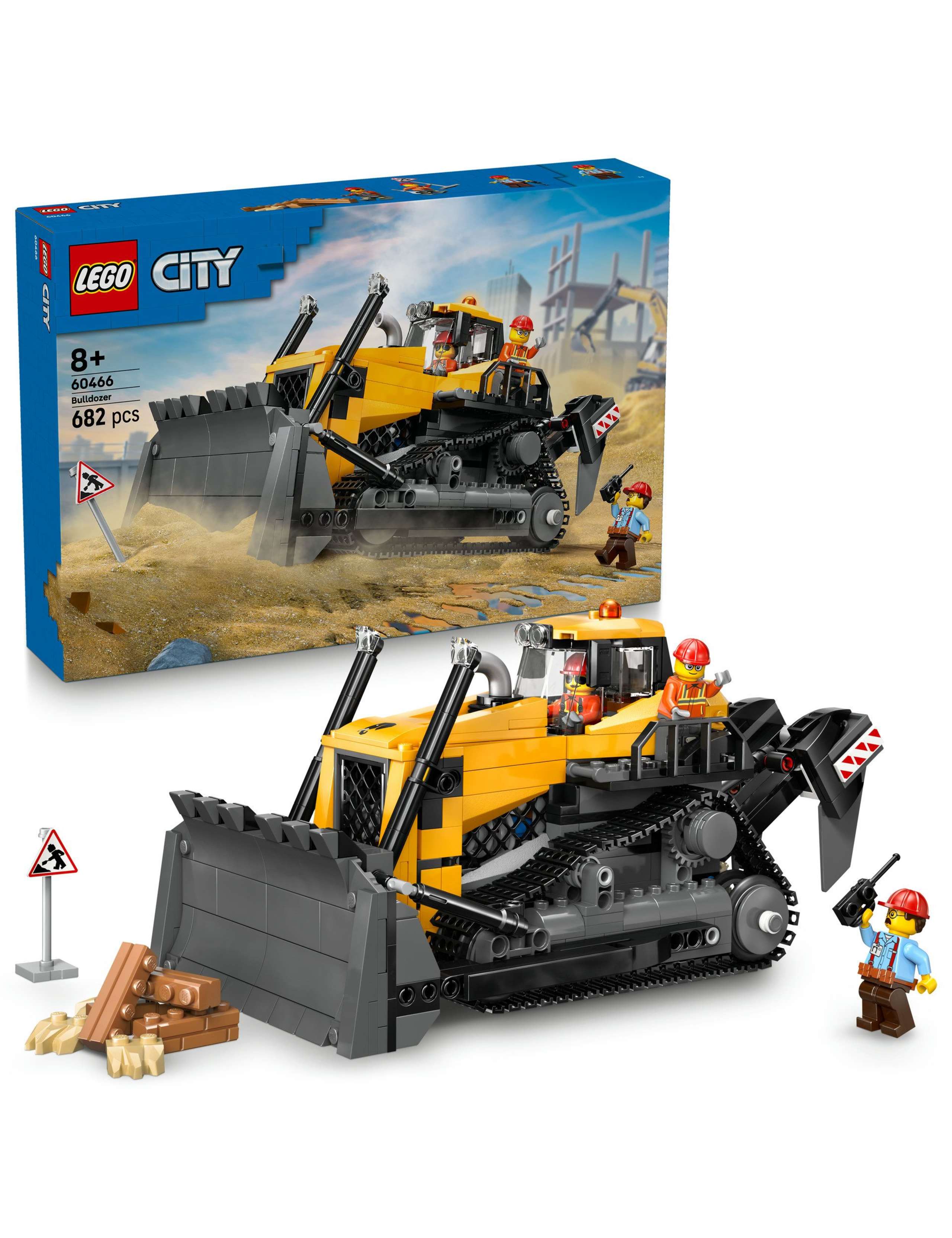 LEGO City Yellow Bulldozer Construction Site Building Toy Playset 60466(8+ Yrs) 1 of 6