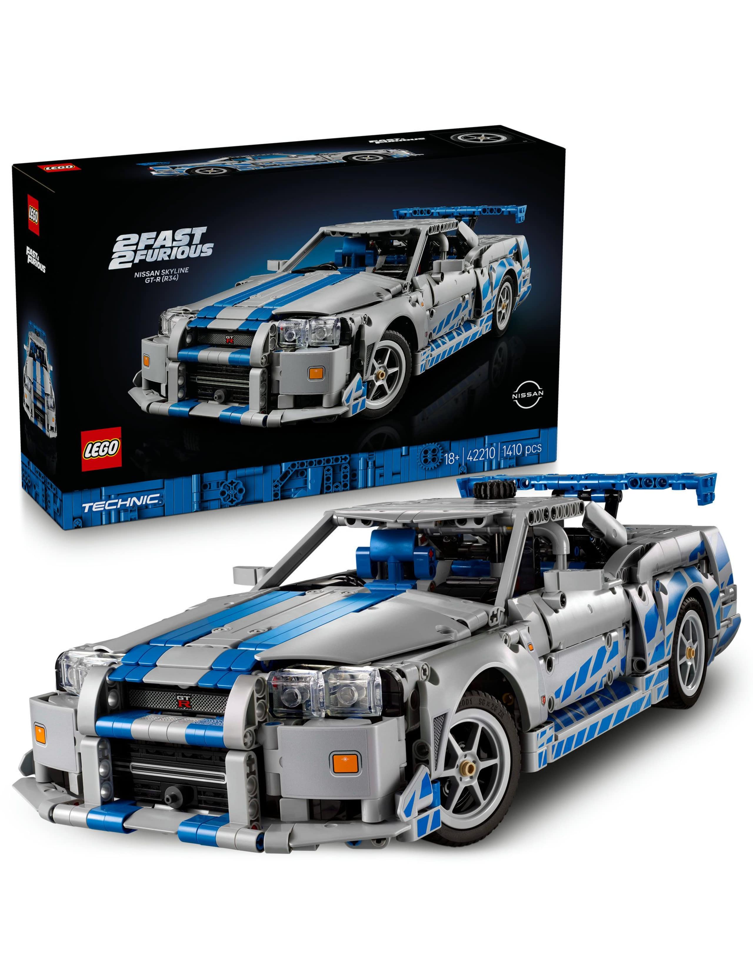 LEGO Technic 2 Fast 2 Furious Nissan Skyline GT-R (R34) 42210(18+ Yrs) 1 of 6