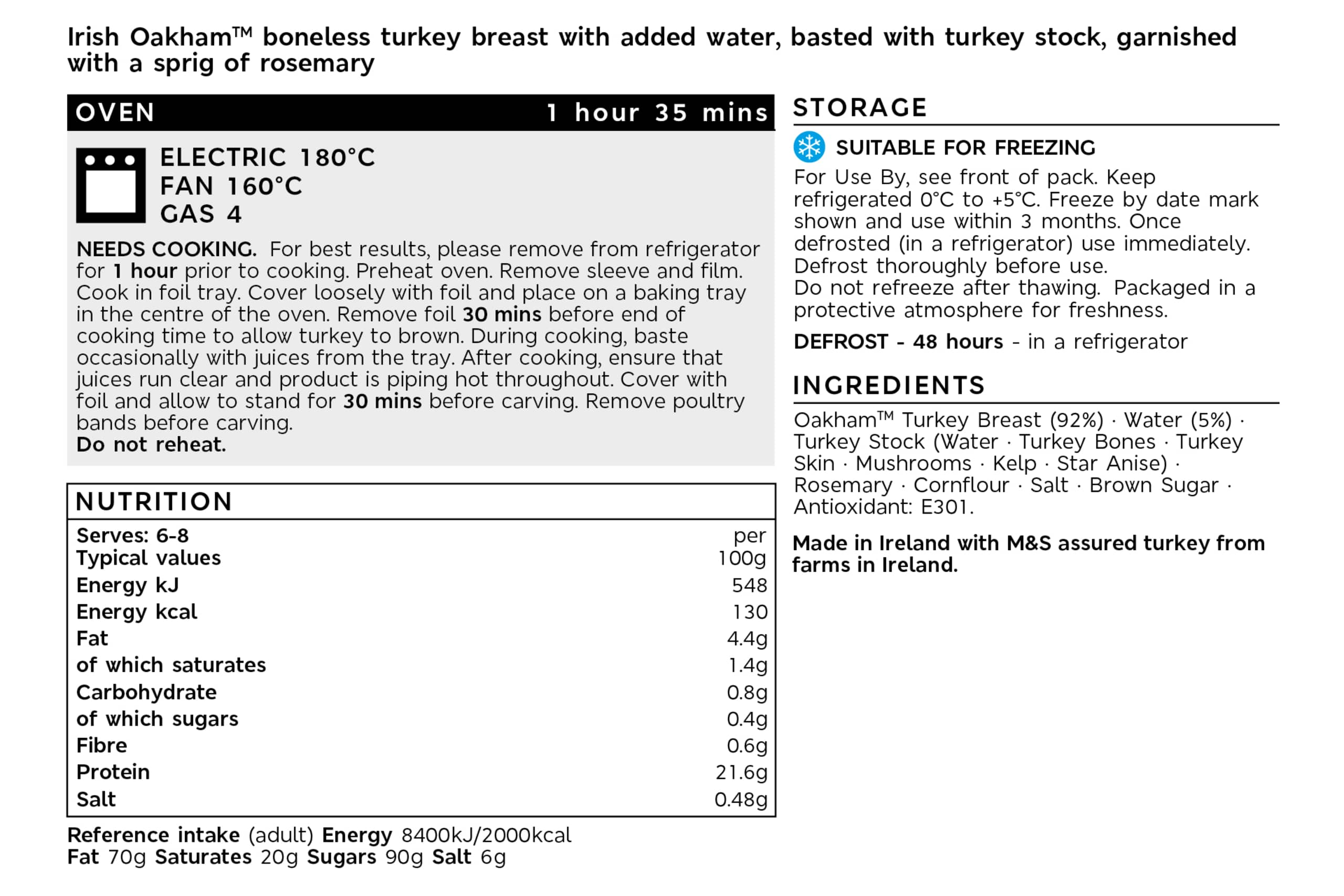 Irish Oakham™ Turkey Breast Joint (Serves 6) 2 of 2