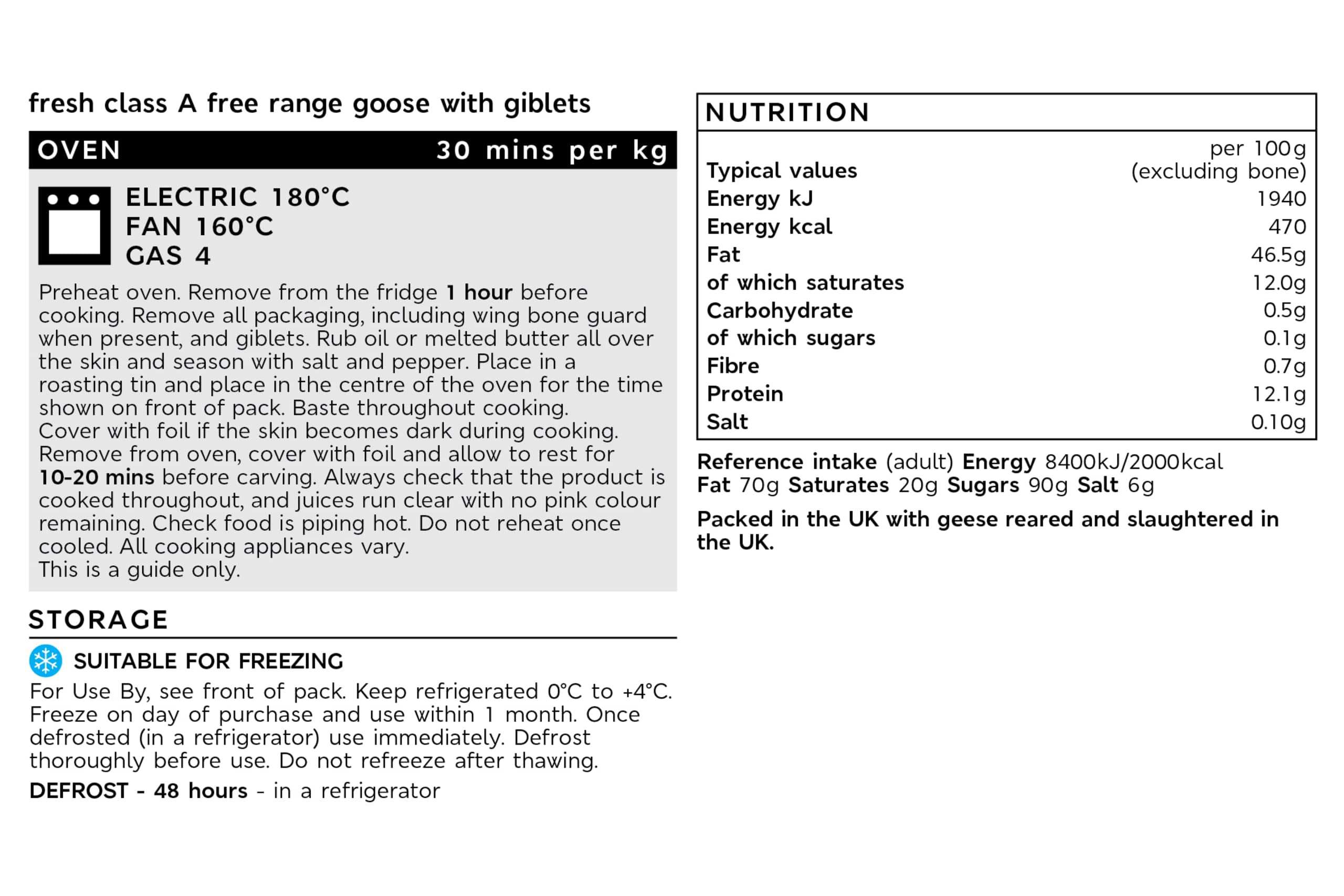 Collection Free-Range Whole Goose (Serves 4) 2 of 2
