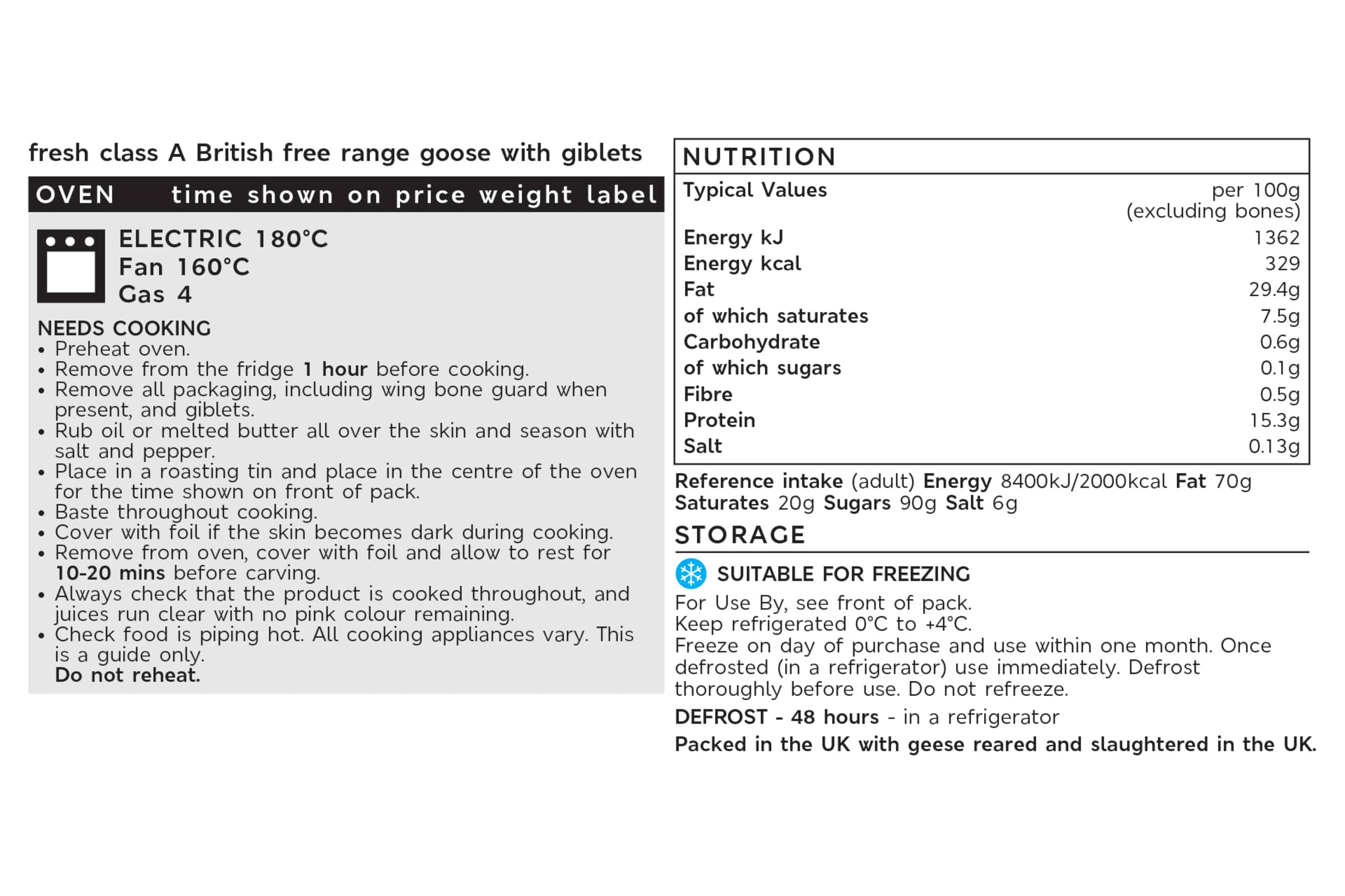 Collection Free Range Whole Goose (Serves 4-6) 2 of 2