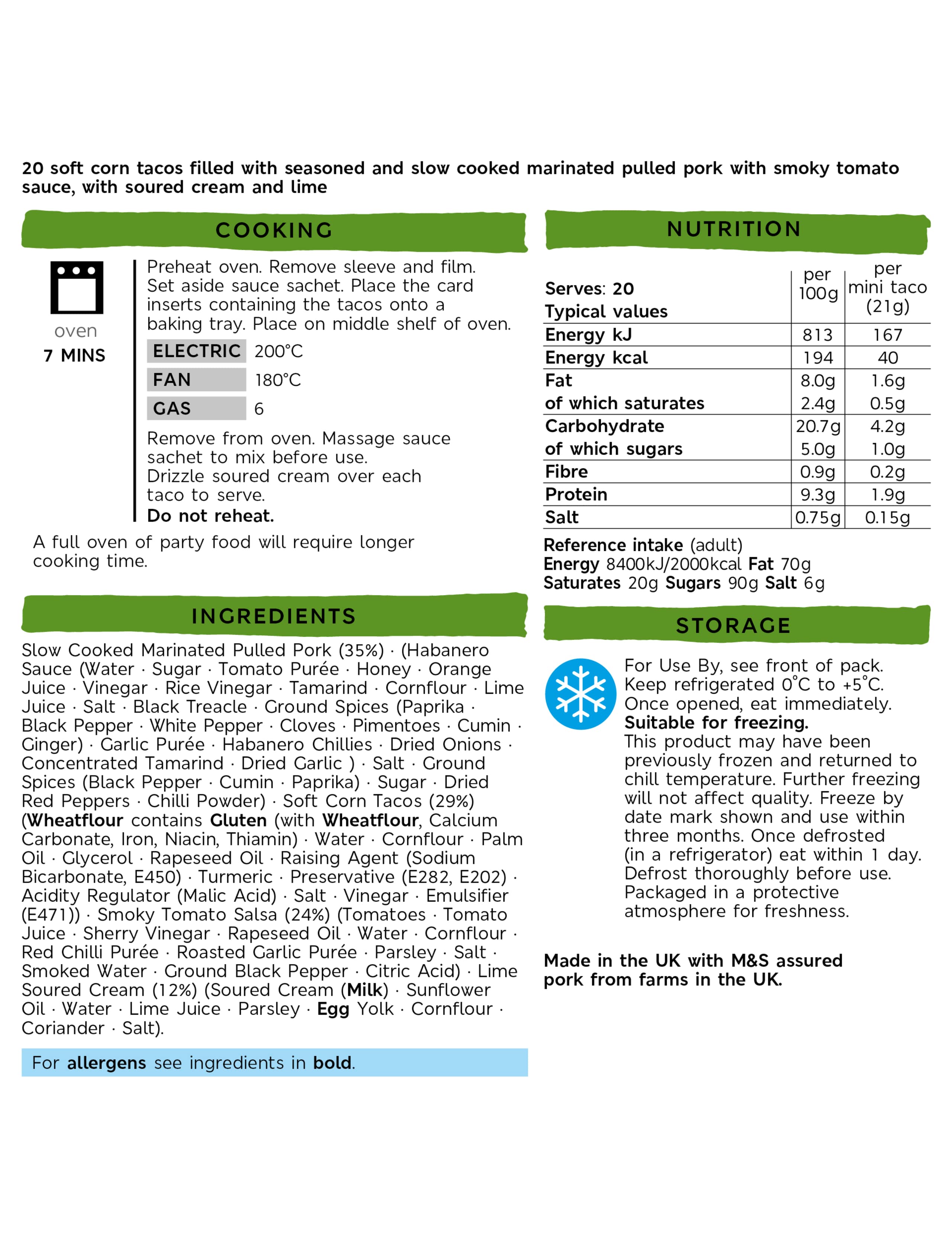 20 Spicy Pulled Pork Tacos (20 Pieces) - (Last Collection Date 30th September 2020) 2 of 2