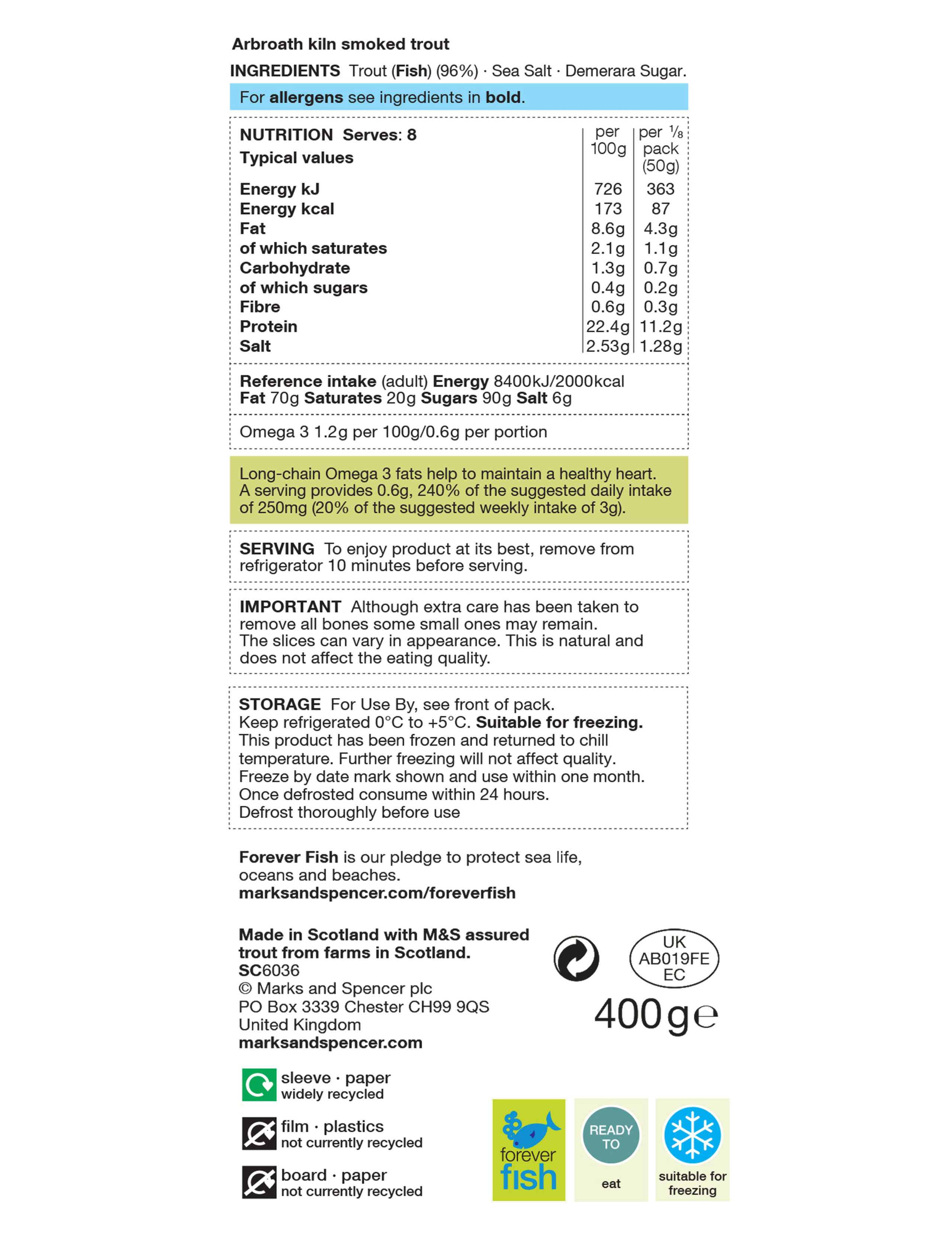 Arbroath Smoked Loch Etive Trout (Approx. 16 Slices) - (Last Collection Date 30th September 2020) 2 of 3