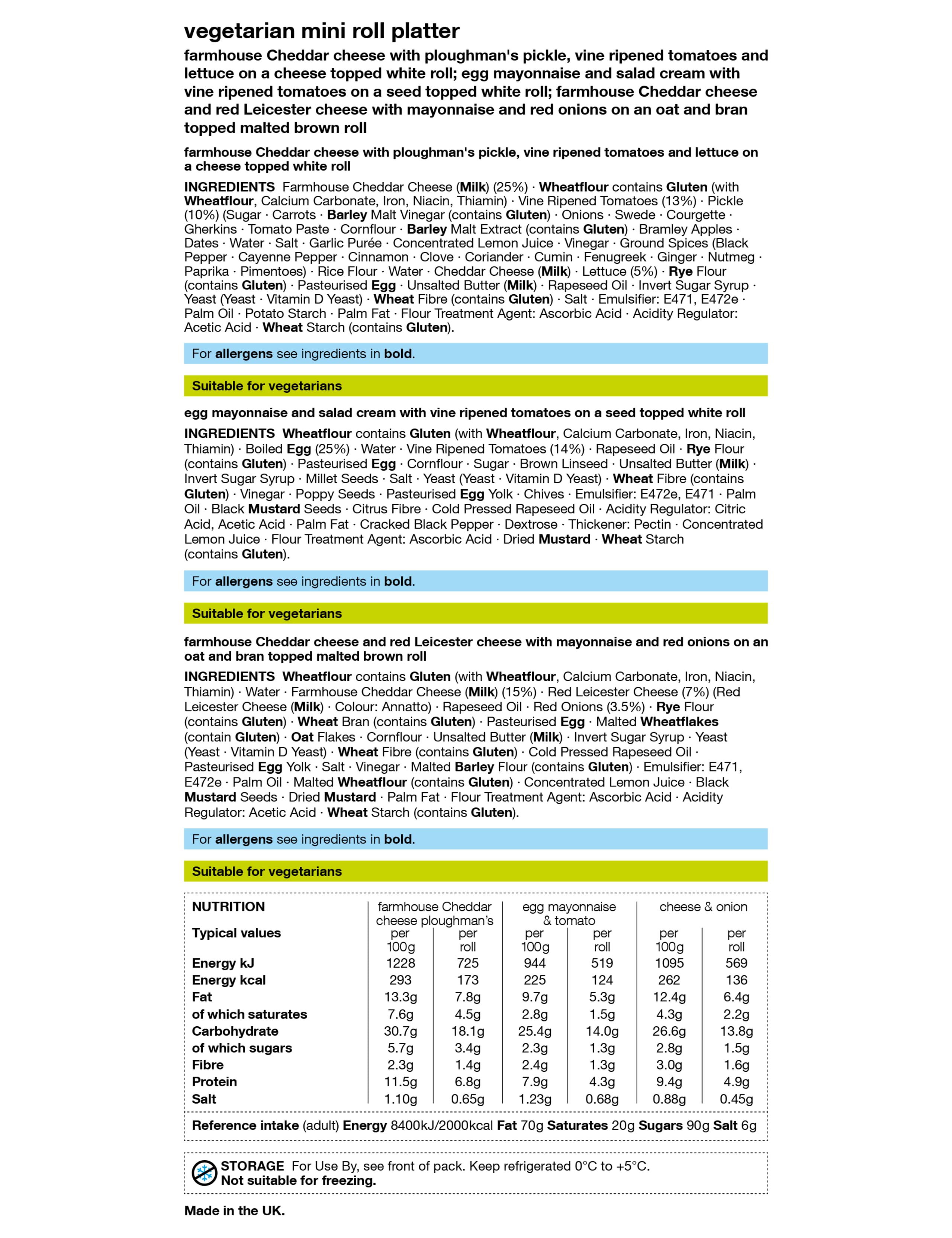 Vegetarian Mini Roll Selection (15 Pieces) - Last Day to Collect 6th September 4 of 4