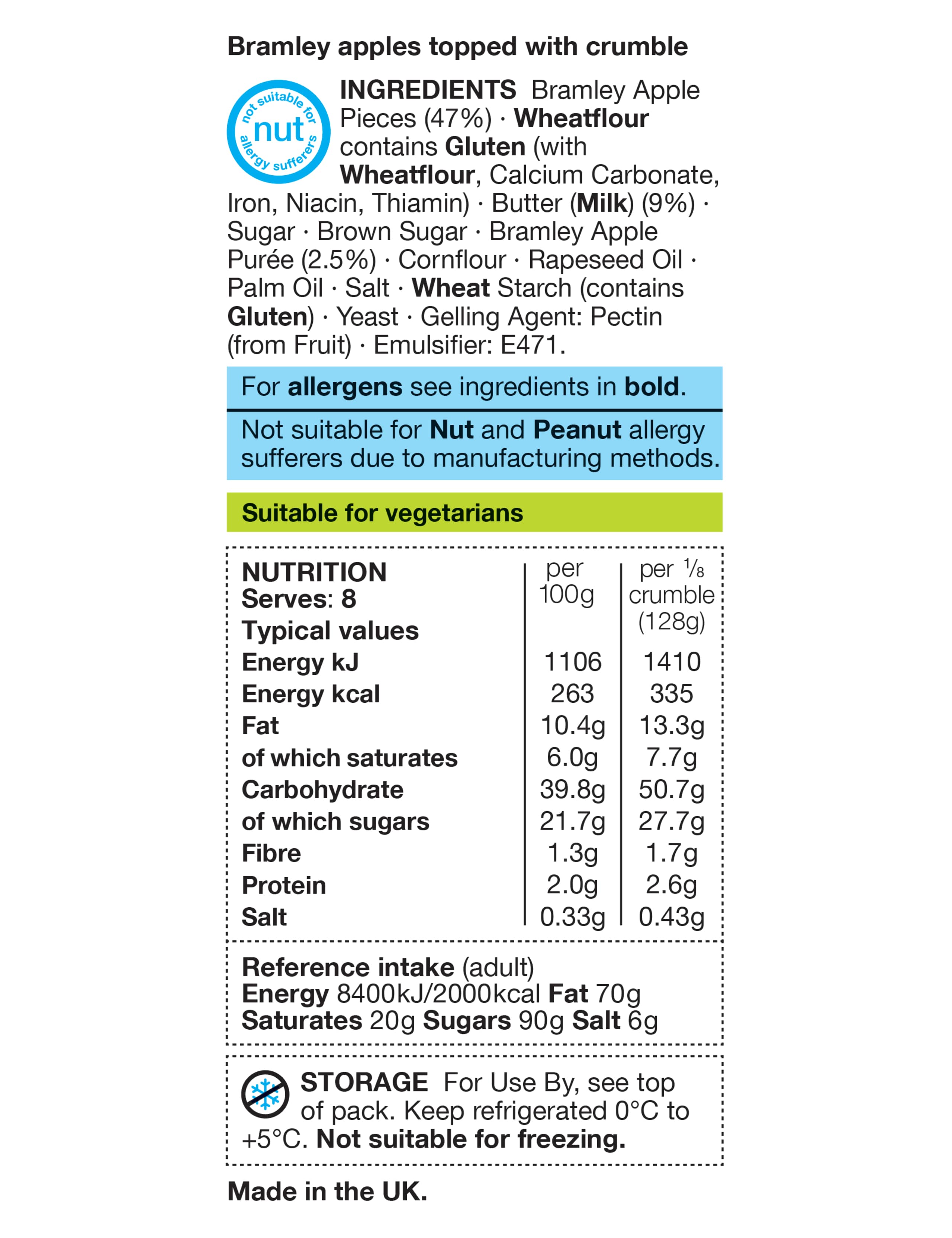 Large Apple Crumble (Serves 8) - Last Collection Date 30th April 3 of 3