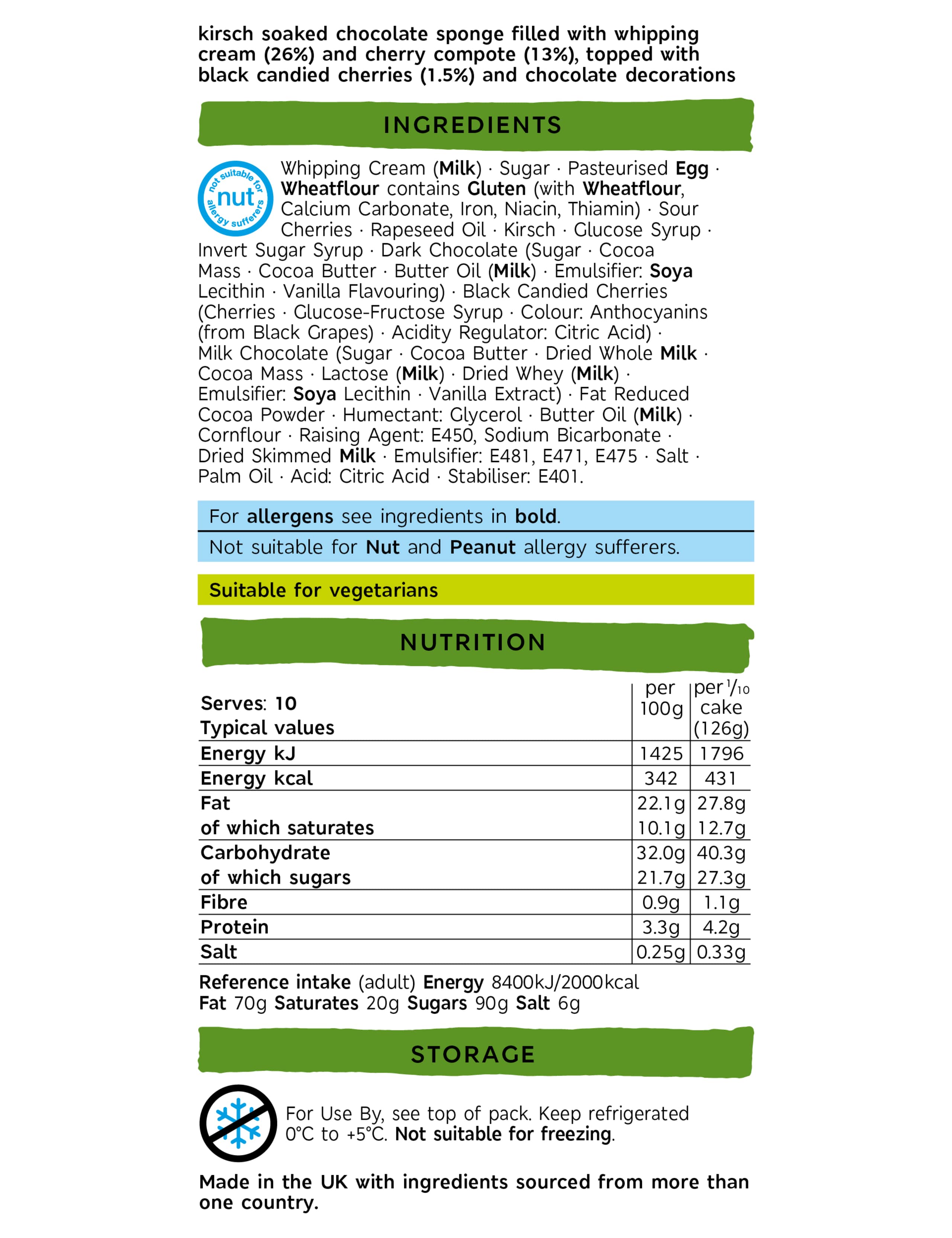 Black Forest Gateau (Serves 10) - (Last Collection Date 30th September 2020) 2 of 2