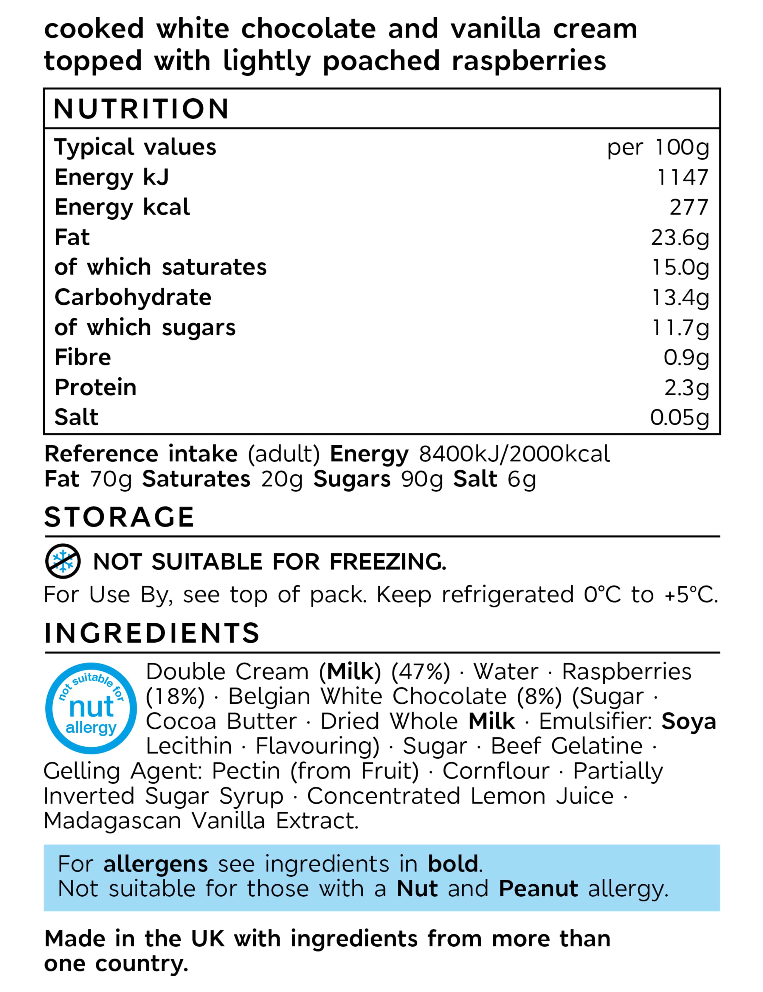 Collection Raspberry, White Chocolate & Vanilla Panna Cotta (Serves 6) 2 of 2