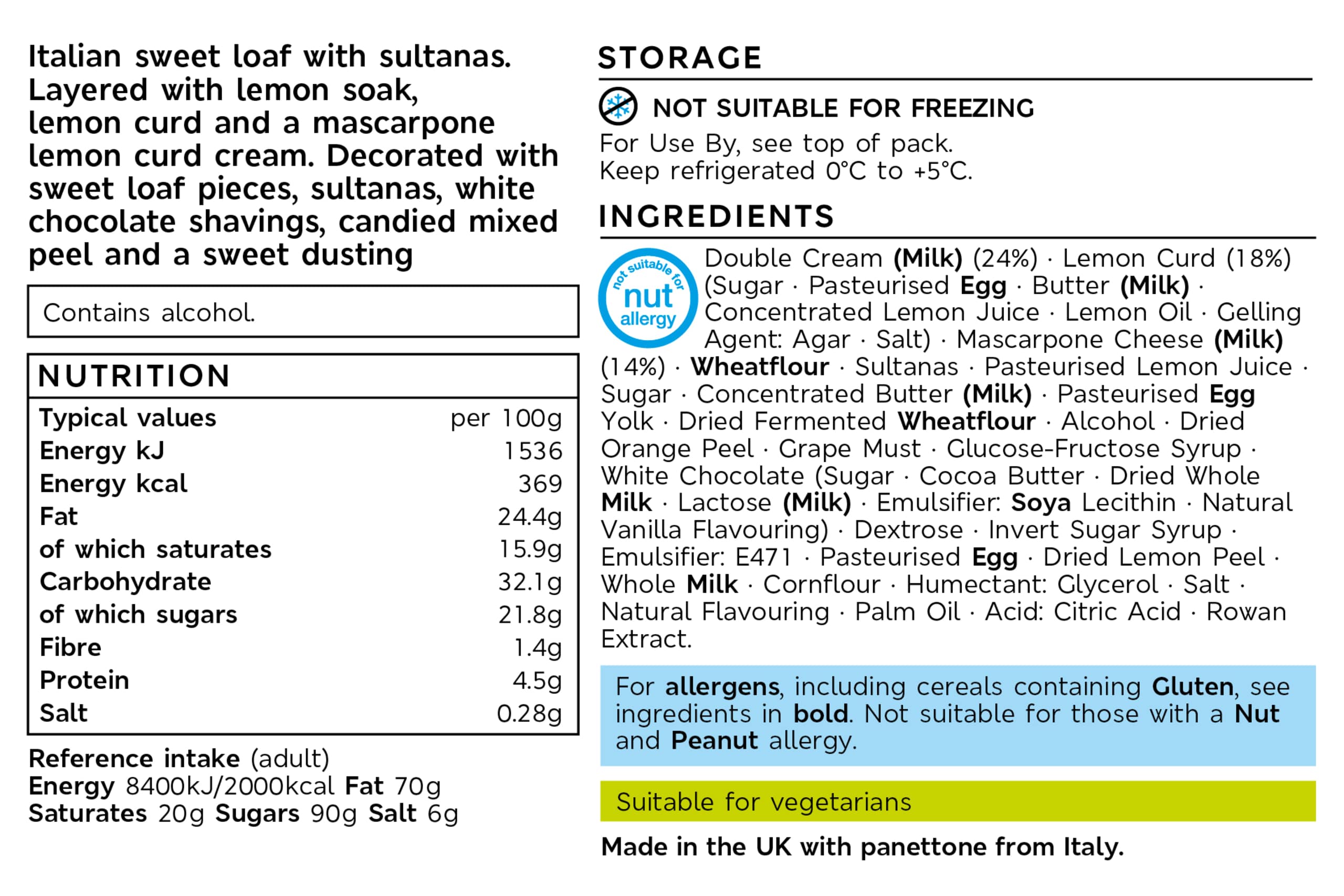 Collection Lemon & Mascarpone Panettone Gateau (Serves 10) 2 of 2