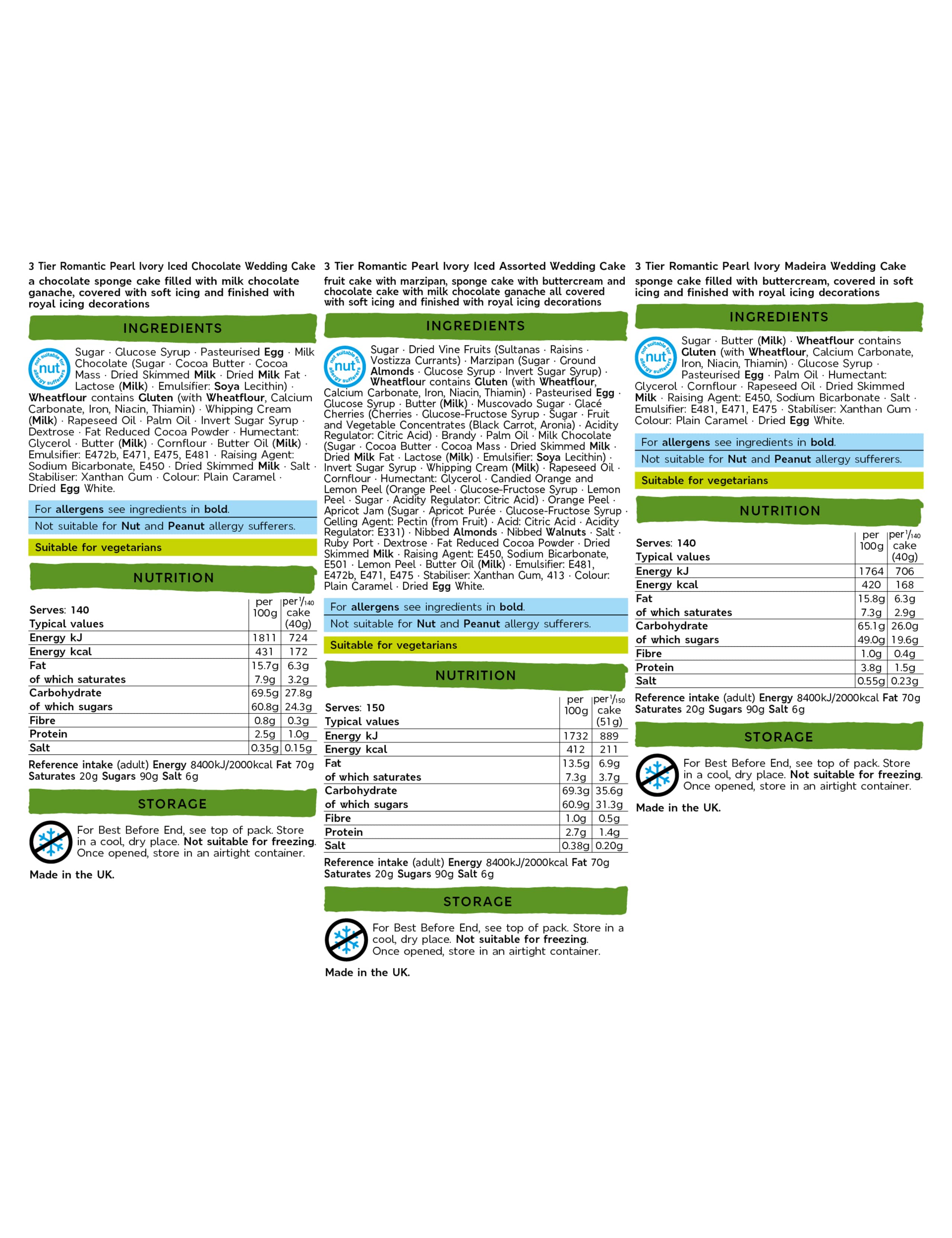 Romantic Pearl Wedding Cake with Ivory Icing - Sponge (Serves 140) Last order date 26th March 6 of 6