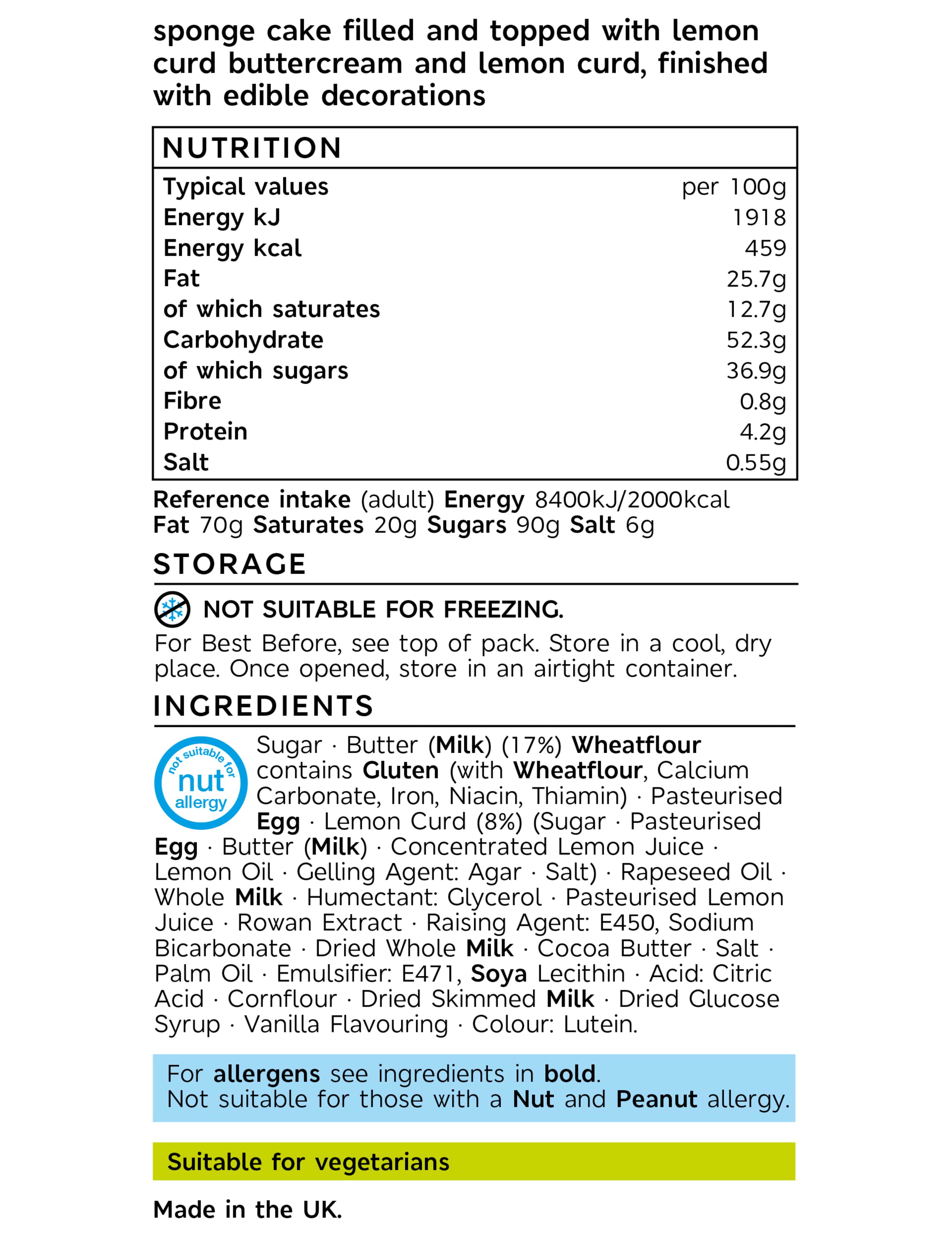 Luscious Lemon Cake - Serves 16 6 of 6