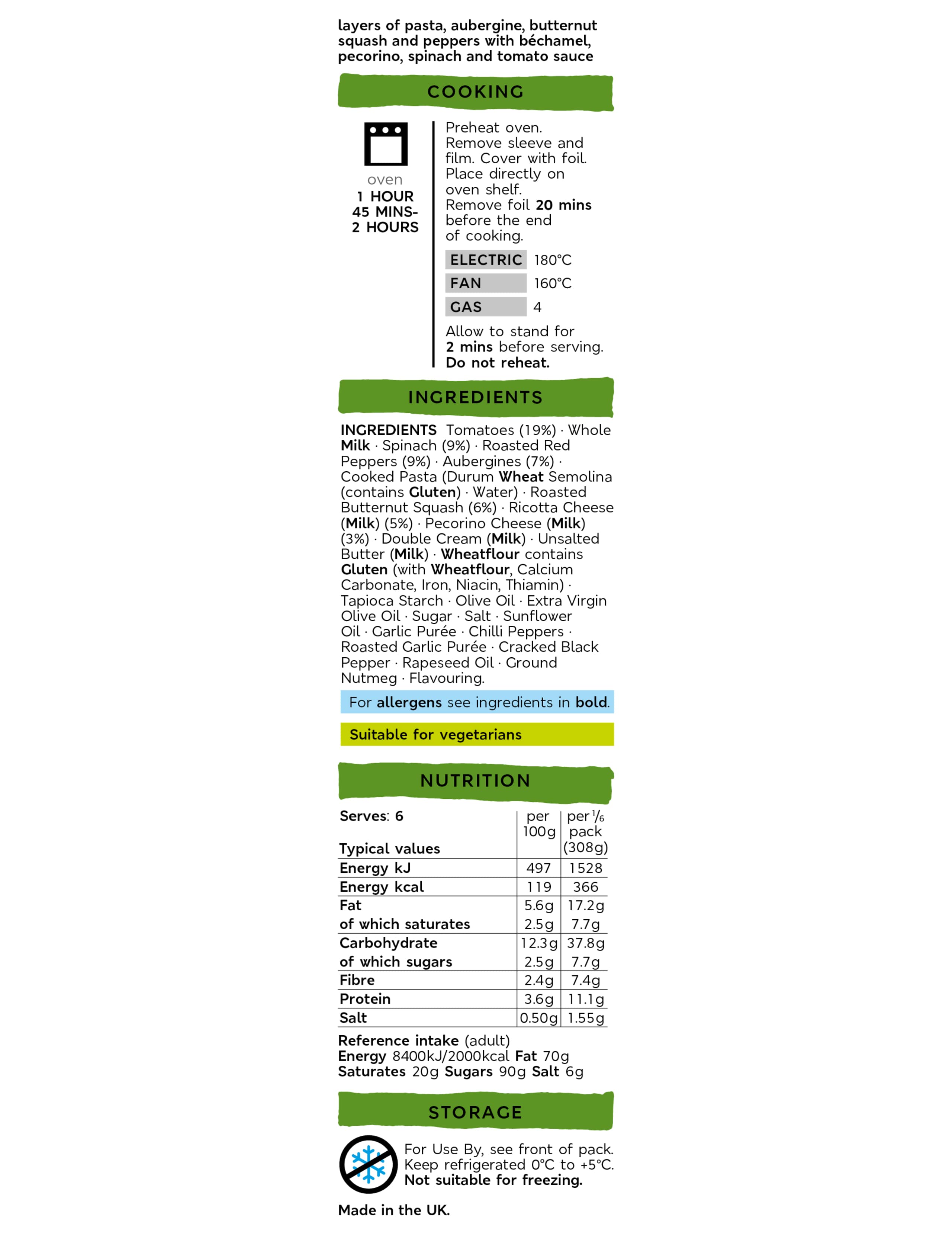 From The Deli Hand-Prepared Vegetable Lasagne (Serves 6) 4 of 4