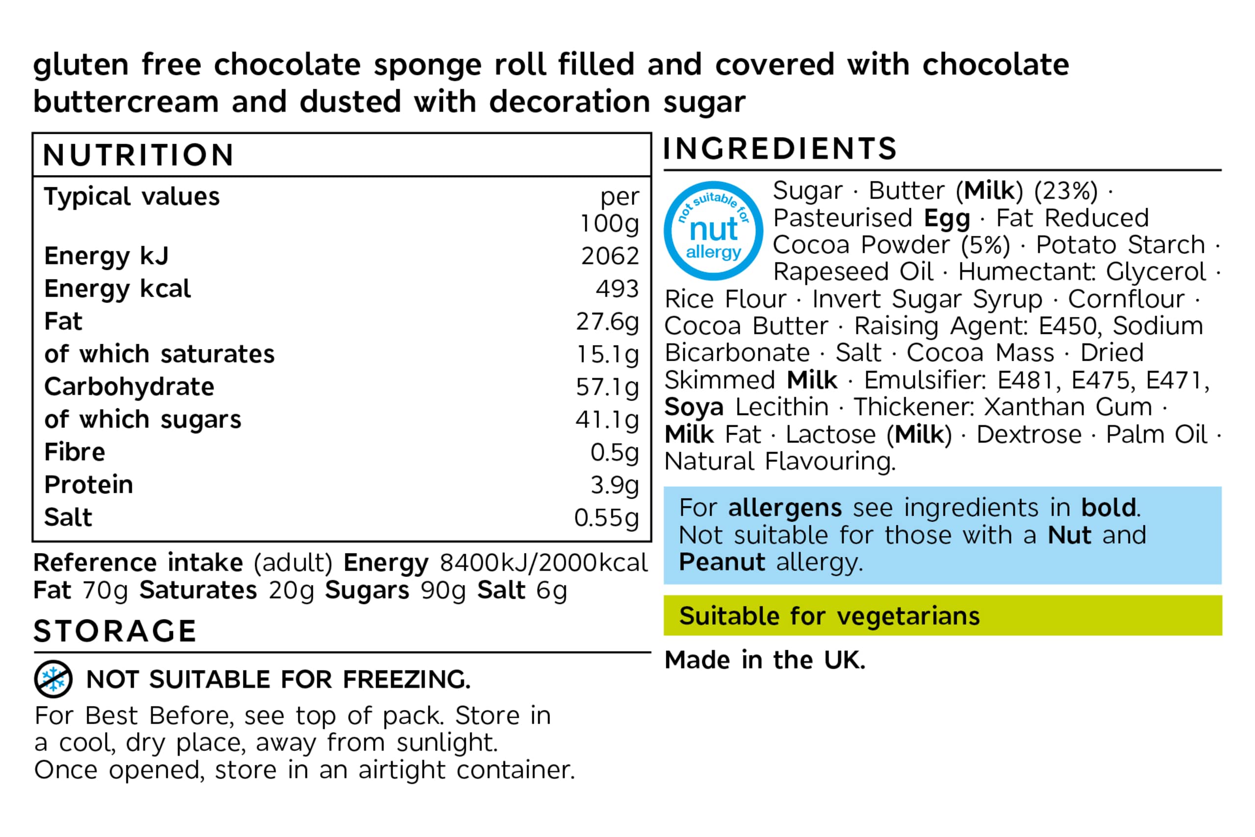 Made Without Wheat Chocolate Yule Log (Serves 8) 2 of 2