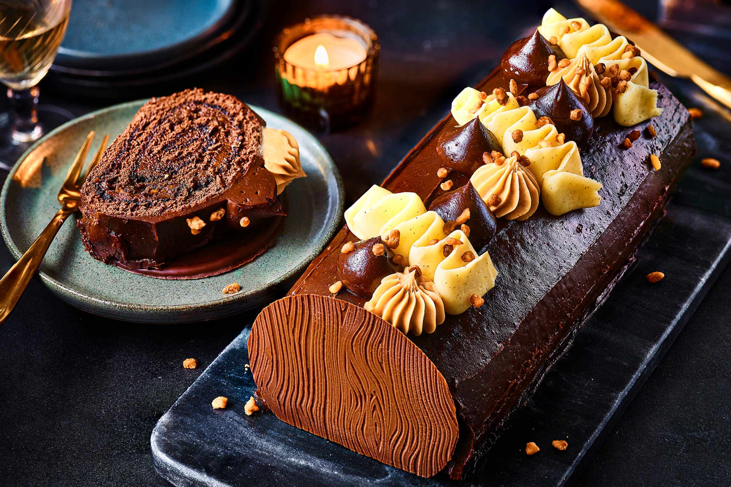 Collection Chocolate & Hazelnut Buche (Serves 12) 1 of 2