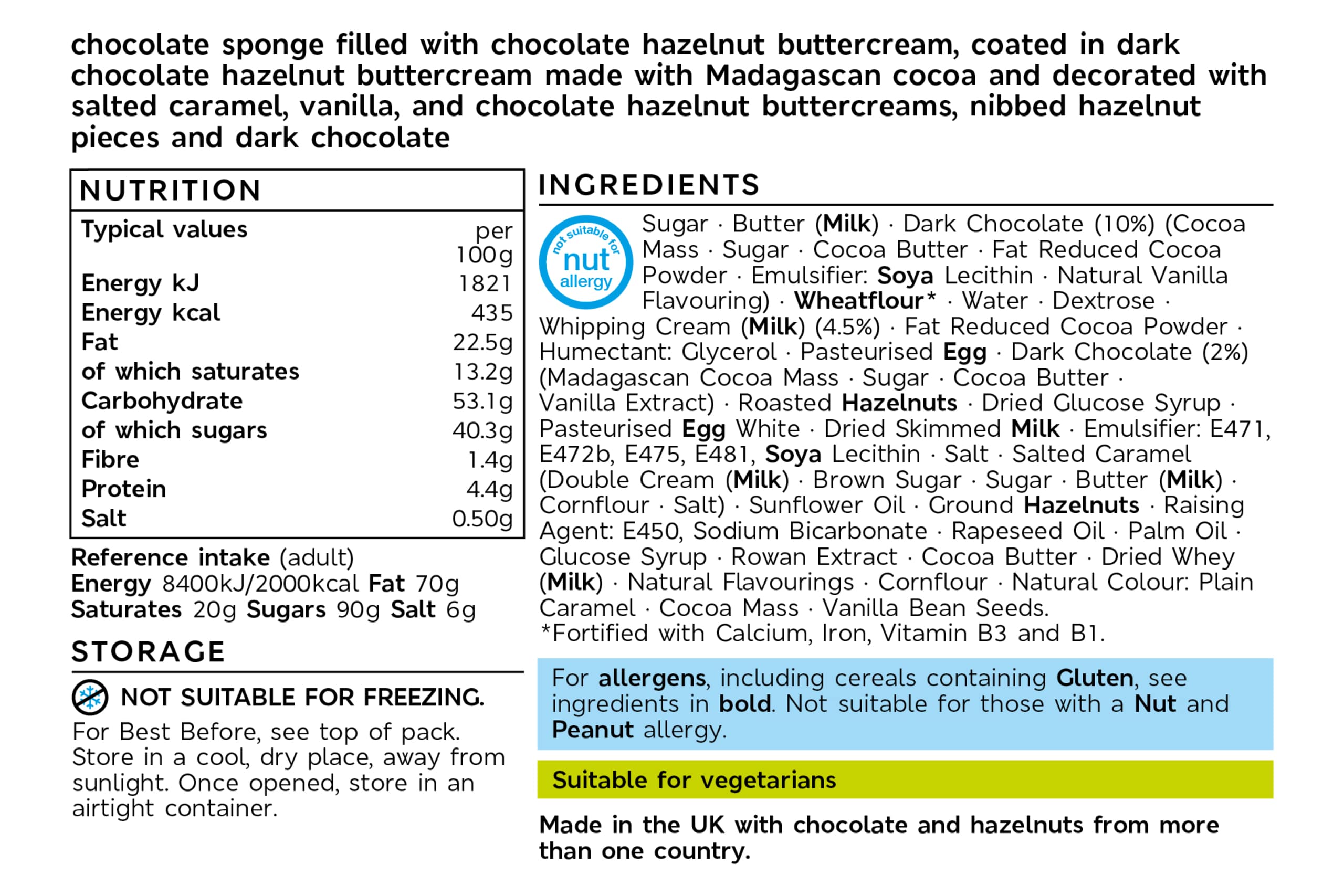 Collection Chocolate & Hazelnut Buche (Serves 12) 2 of 2