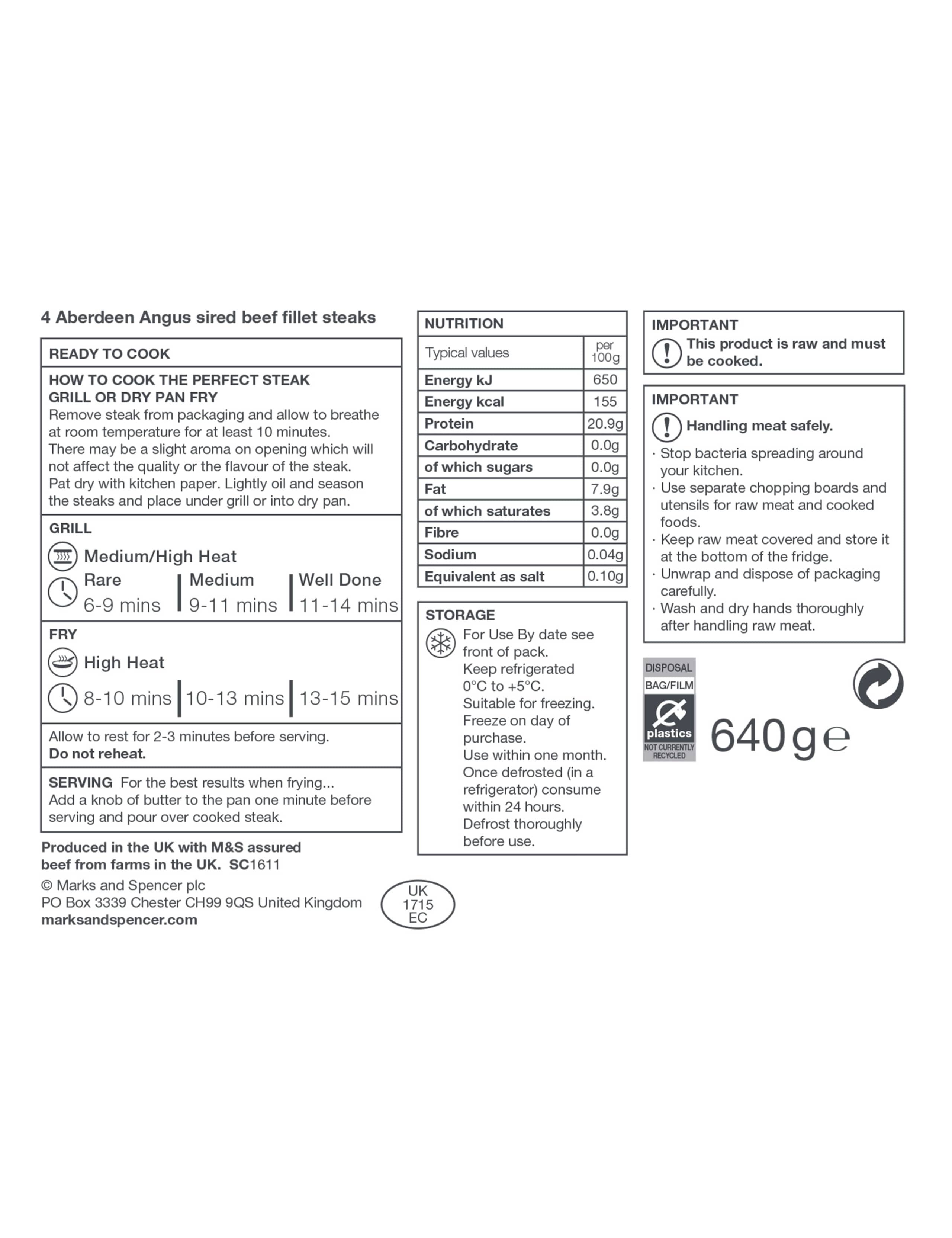 4 Aberdeen Angus Fillet Steaks 3 of 3