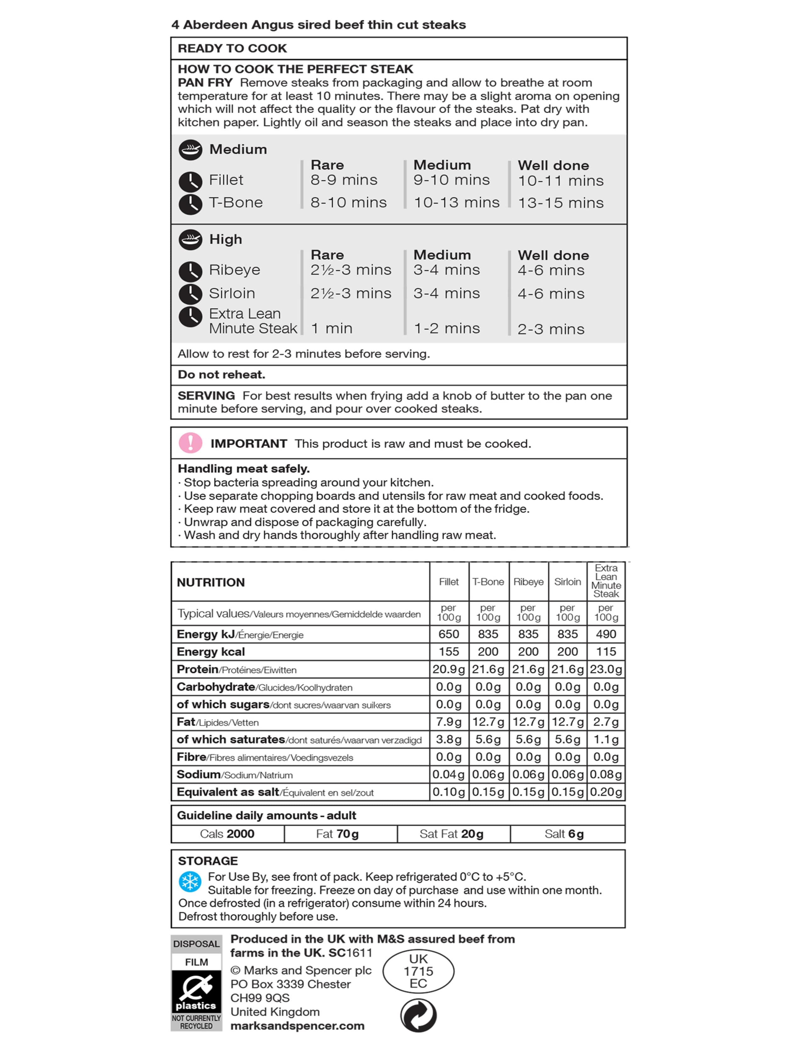 4 Thin Cut Fillet Steak 3 of 3