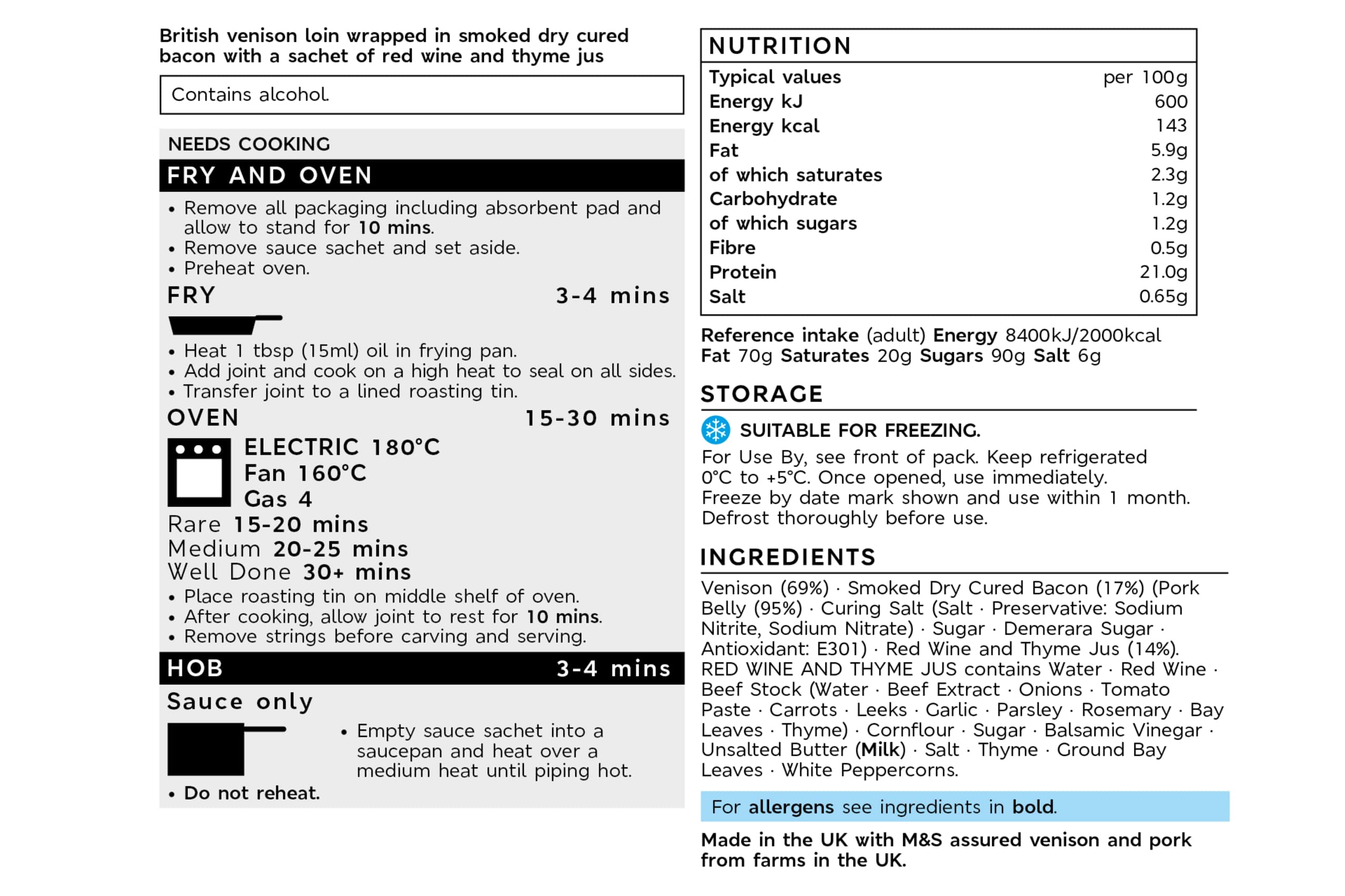 Collection British Loin of Venison in Dry Cured Bacon (Serves 3-4) 2 of 2