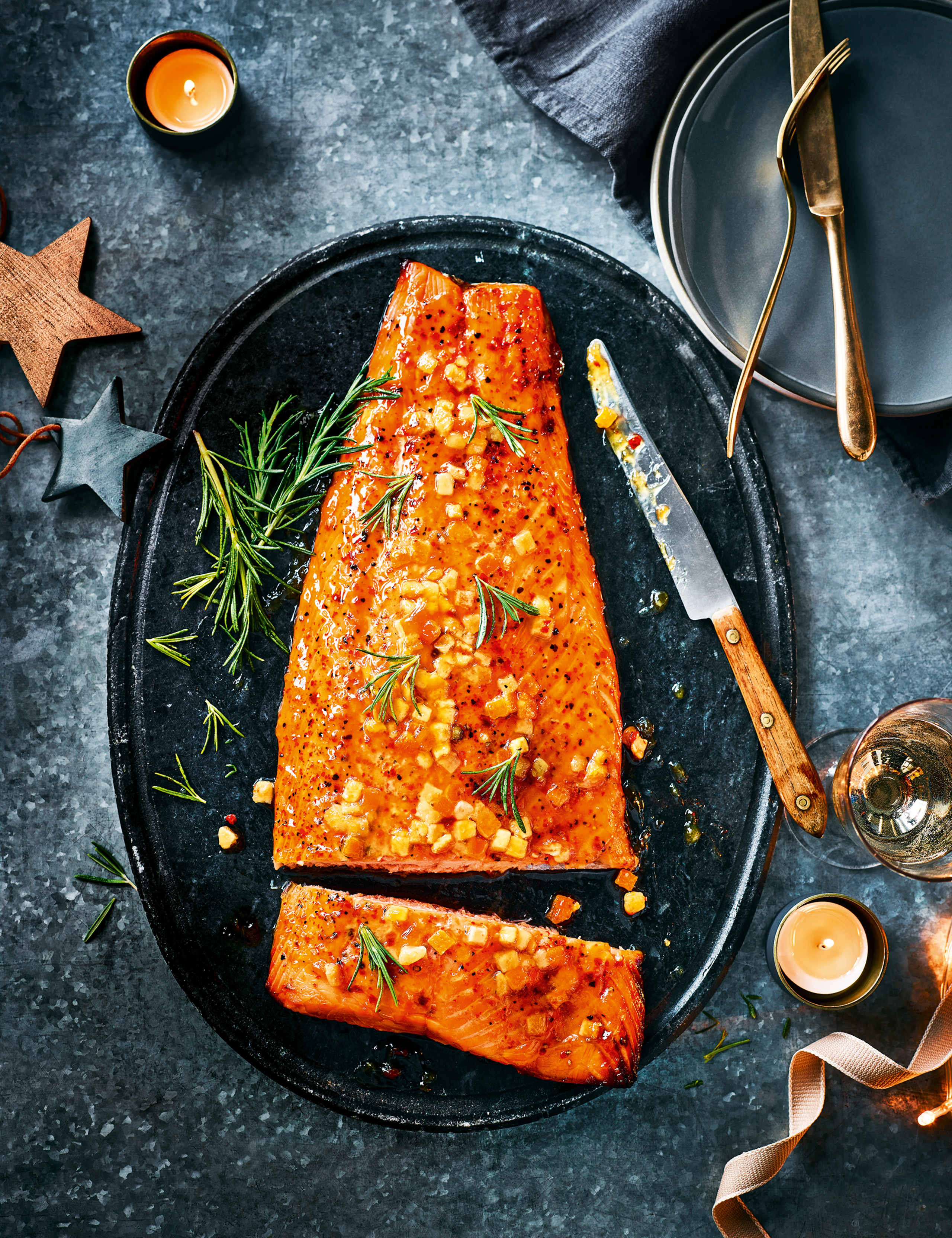 Collection Lightly Smoked Side of Salmon with a Honey & Lemon Glaze (Serves 6) 1 of 2