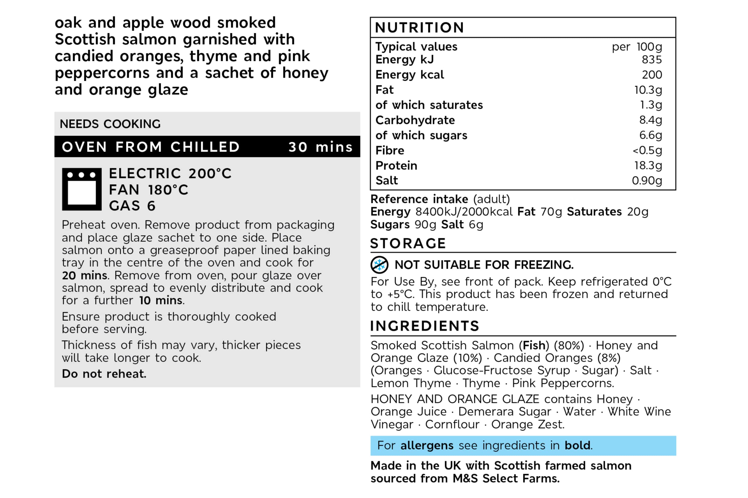 Collection Caledonian Gold™ Lightly Smoked Salmon Side with Orange, Honey & Thyme ​(Serves 6) 2 of 2