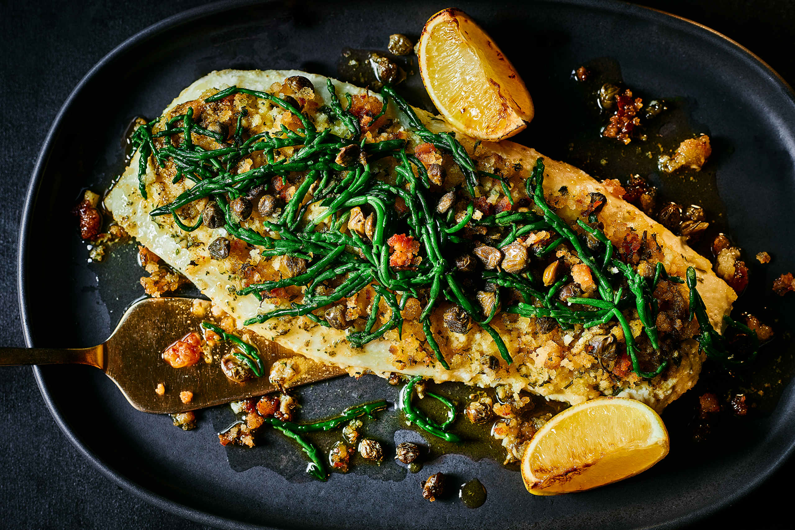 Collection Halibut with Caper Brown Butter & Samphire (Serves 4) 1 of 2