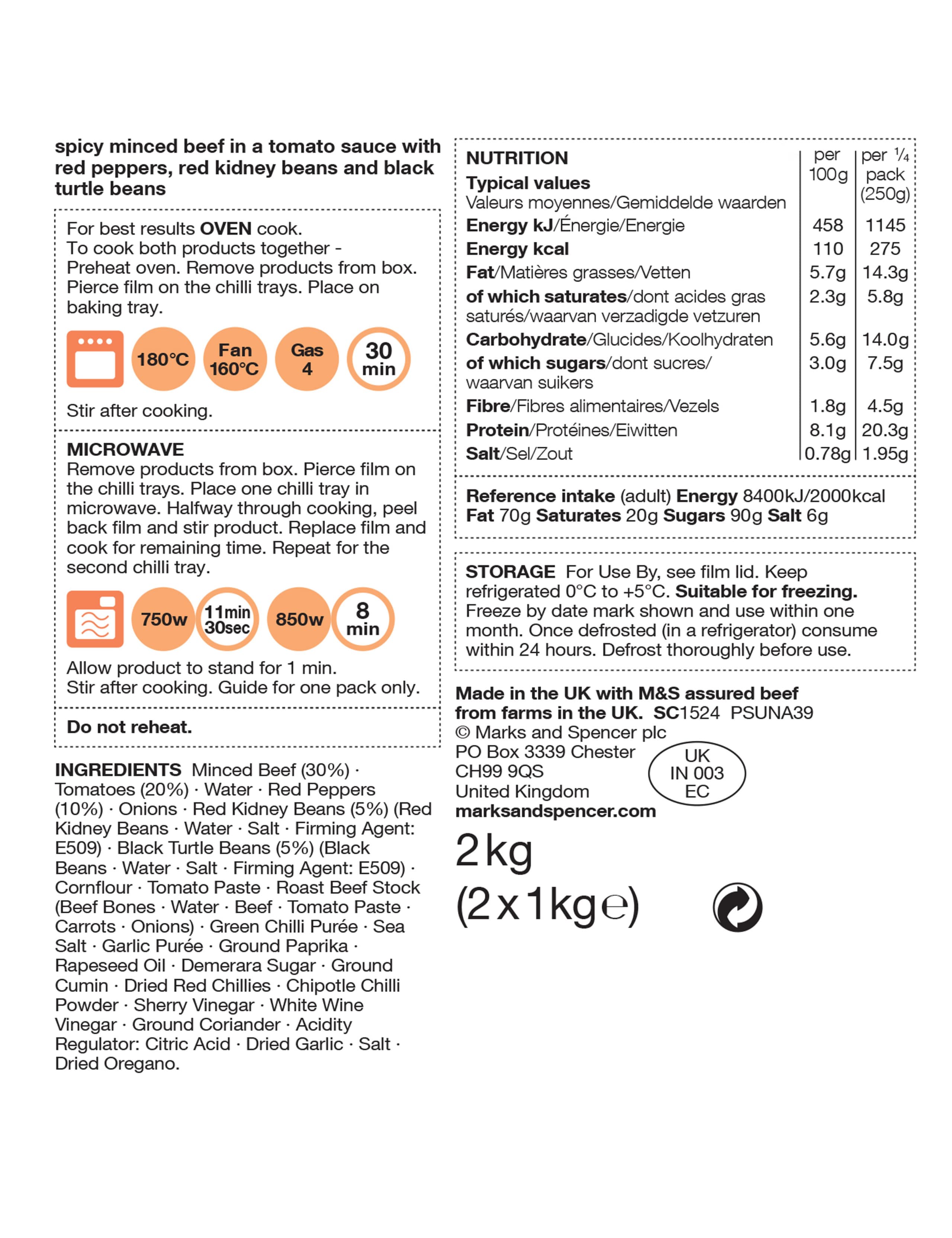 Chilli Con Carne (Serves 6-8) - (Last Collection Date 30th September 2020) 2 of 2