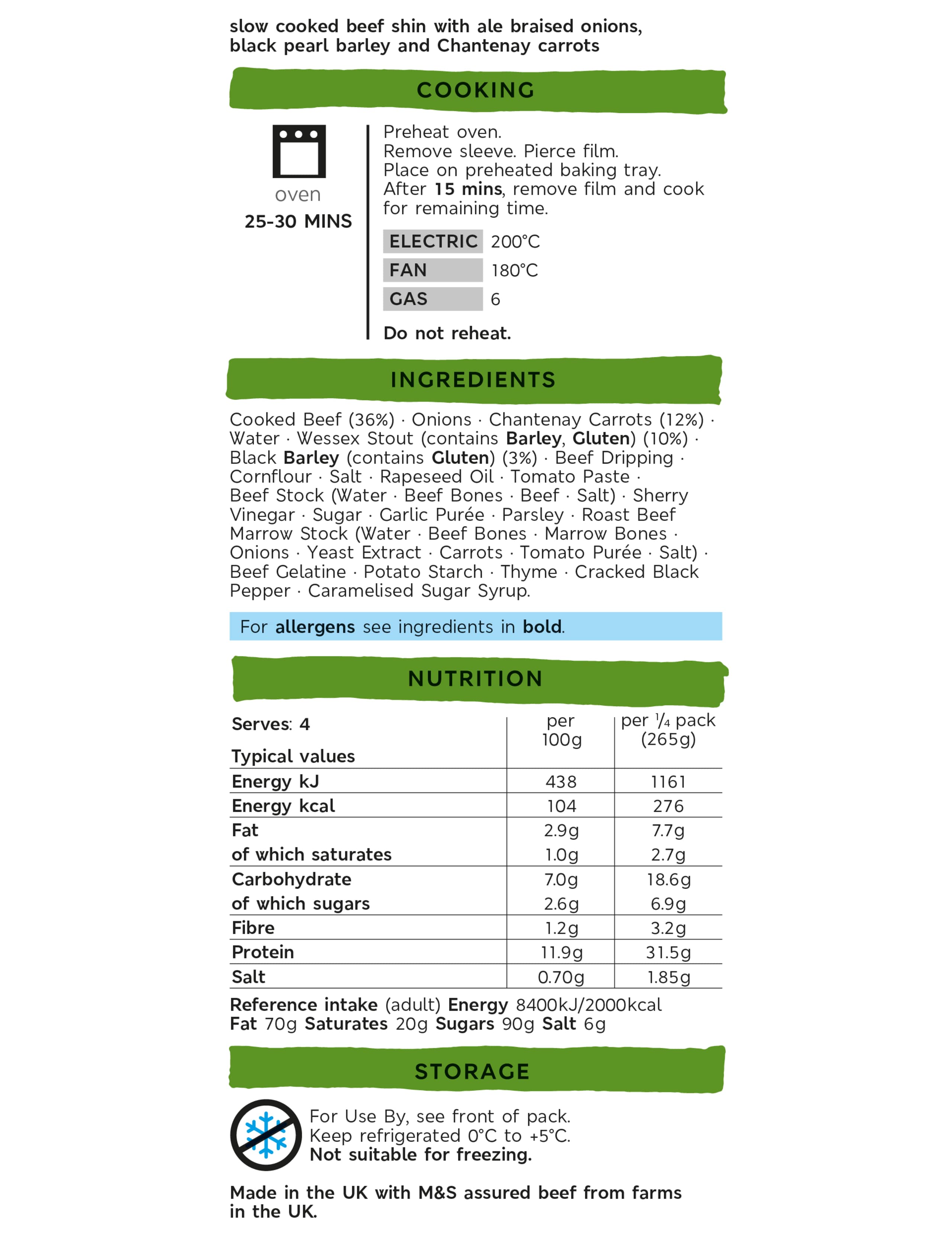 Gastropub Slow Braised Beef Shin & Ale (Serves 4) - (Last Collection Date 30th September 2020) 2 of 2