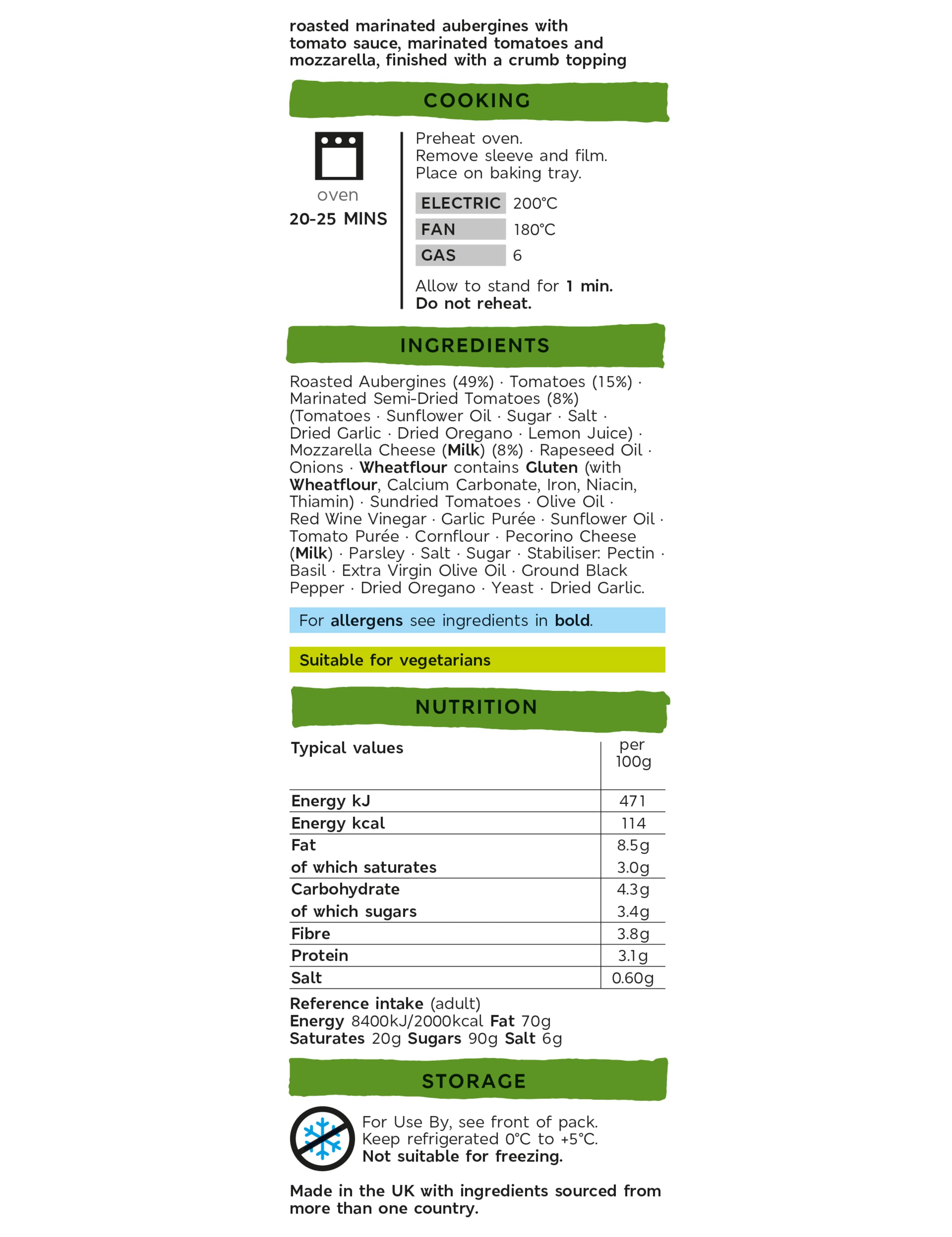 Gastropub Roasted Aubergine with Mozzarella (Serves 4) - (Last Collection Date 30th September 2020) 2 of 2