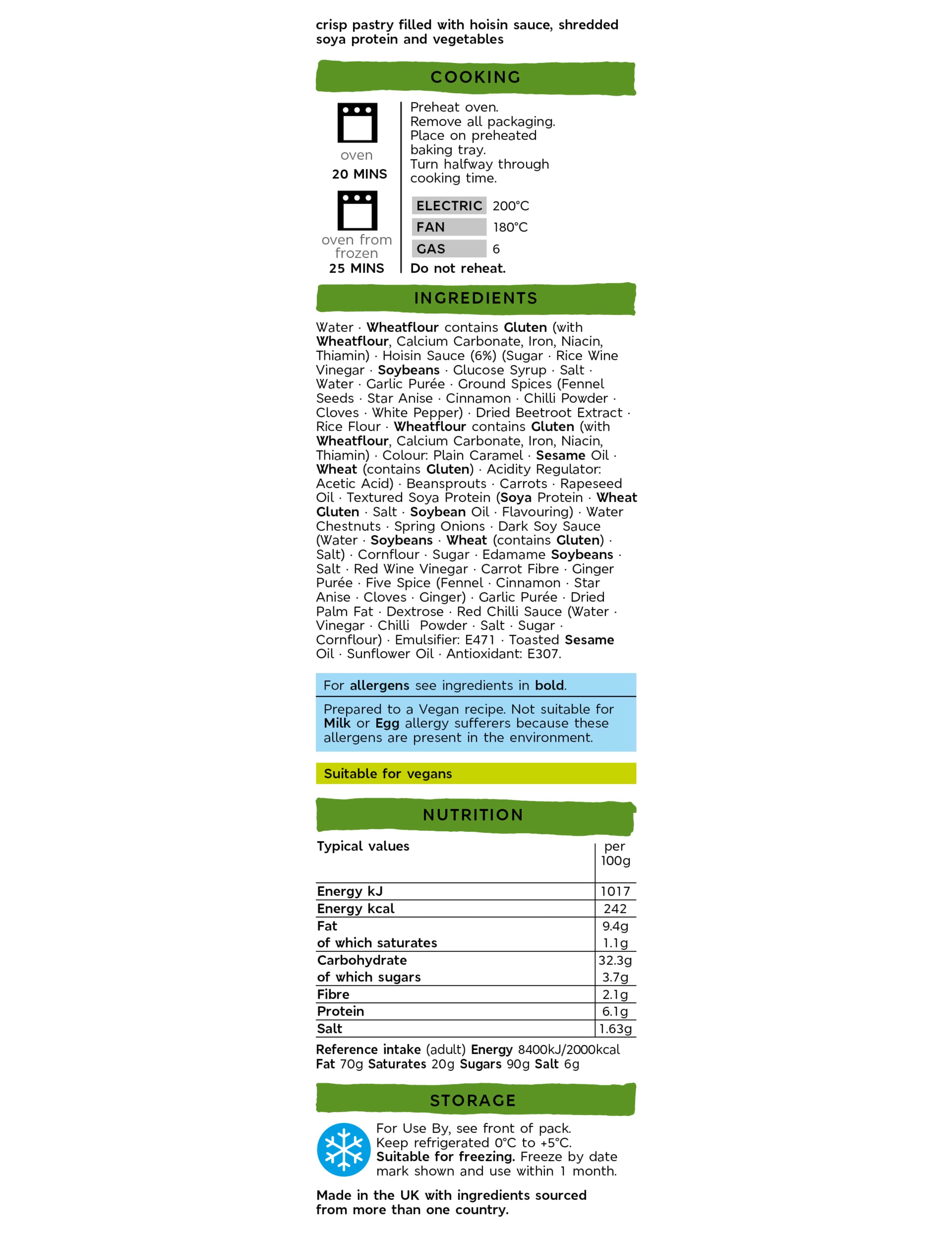 Plant Kitchen No Duck Spring Rolls (Serves 4) - (Last Collection Date 30th September 2020) 2 of 2
