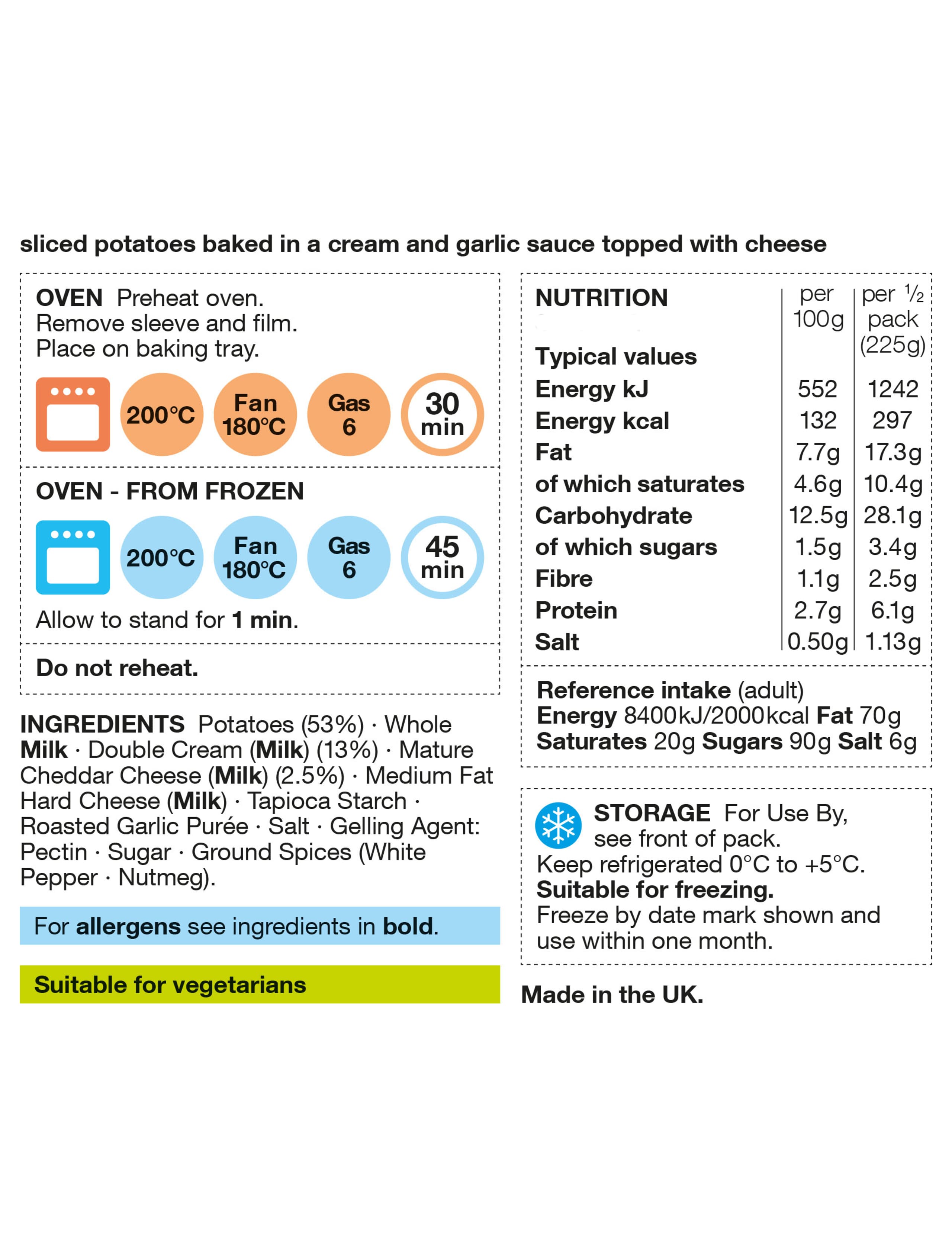 Potato Dauphinoise (Serves 4) - (Last Collection Date 30th September 2020) 2 of 2