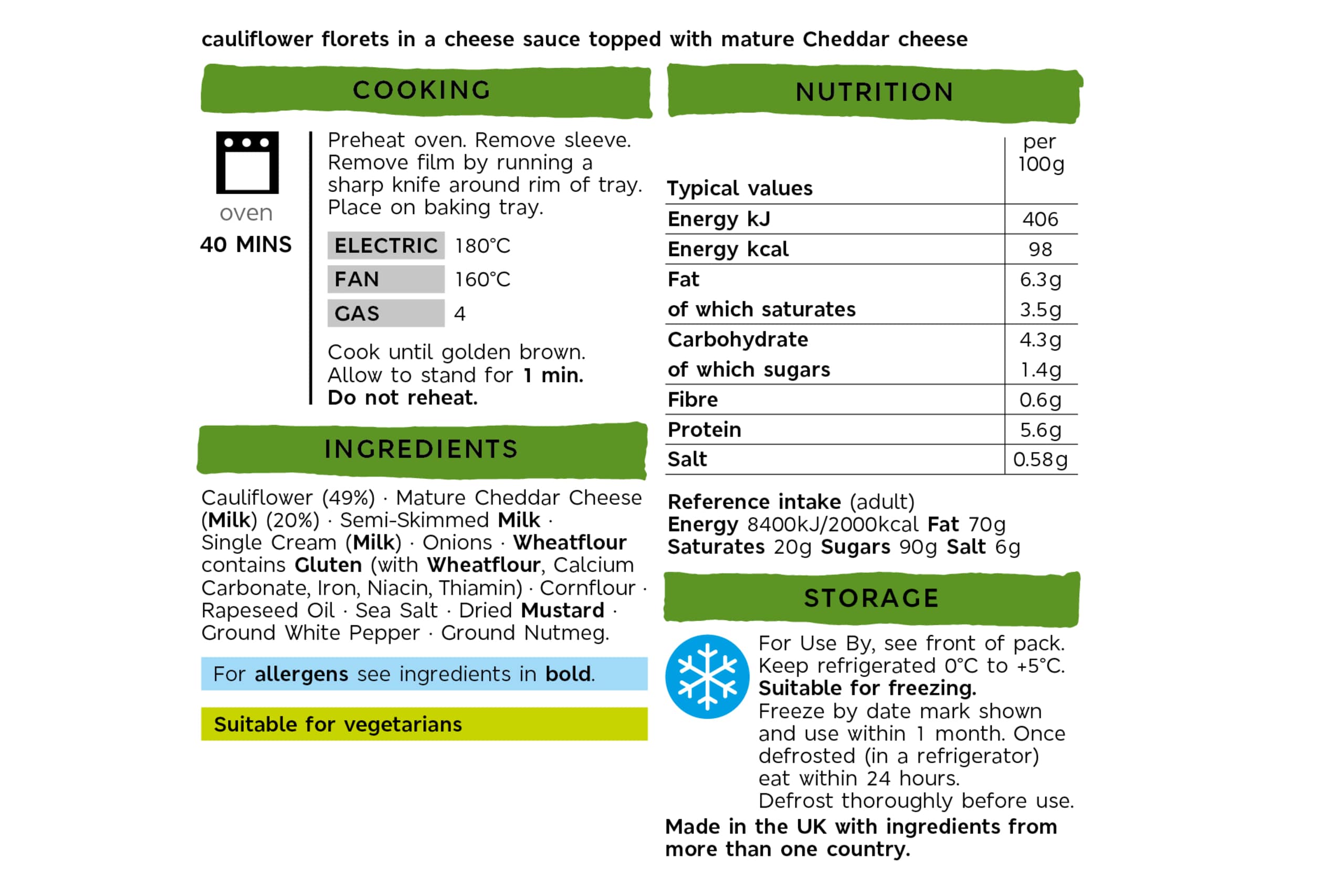 Cauliflower Cheese (Serves 6) 2 of 2