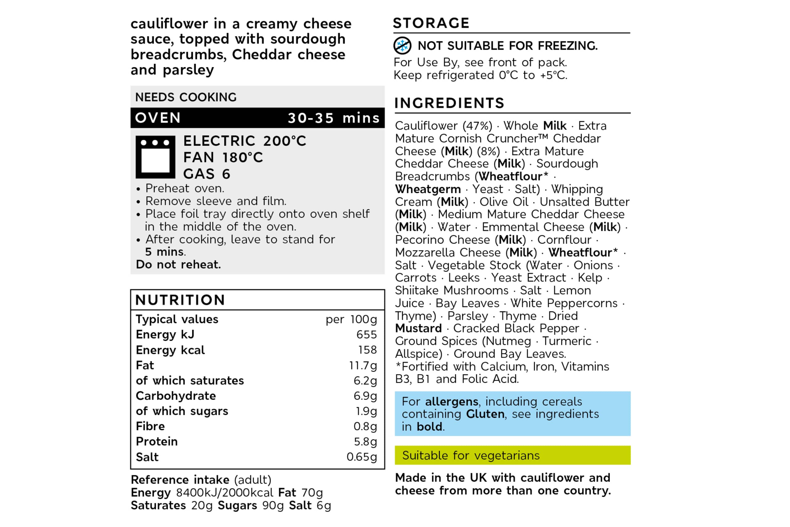 Collection Cauliflower Cheese (Serves 6) 2 of 2