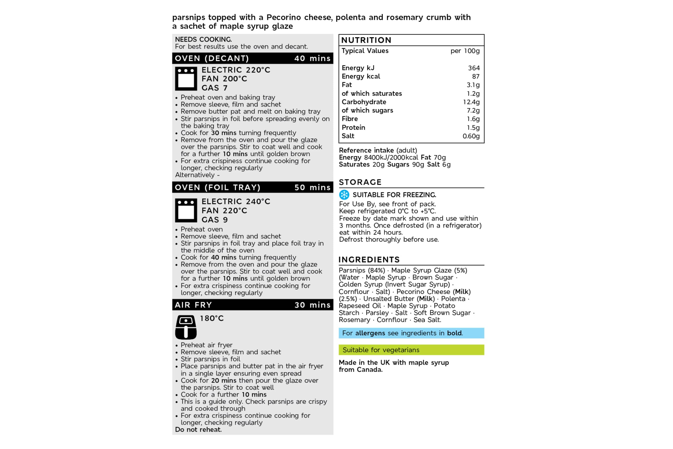 Collection British Baby Parsnips (Serves 4) 2 of 2
