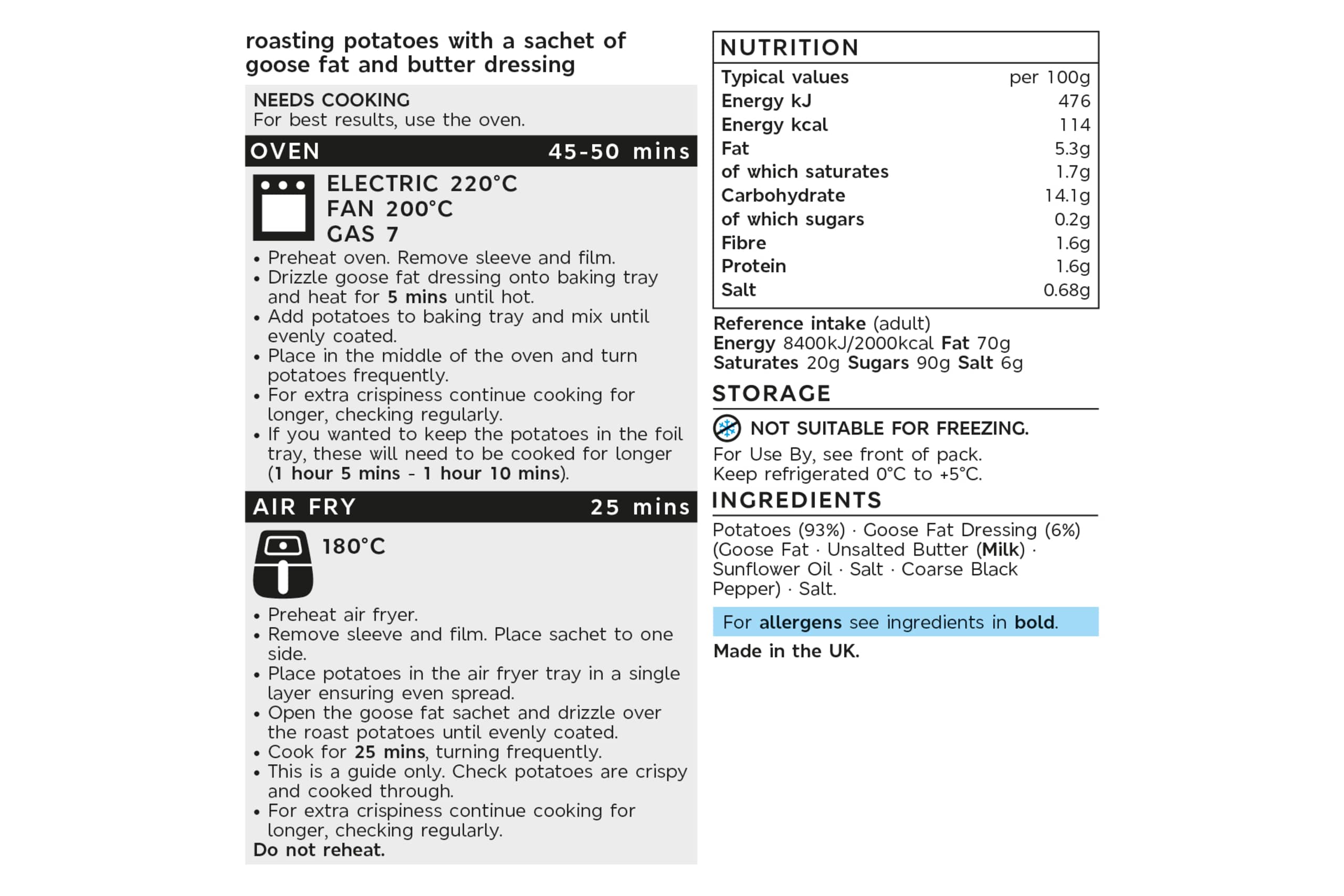 Collection Goose Fat Roasting Potatoes (Serves 4) 2 of 2