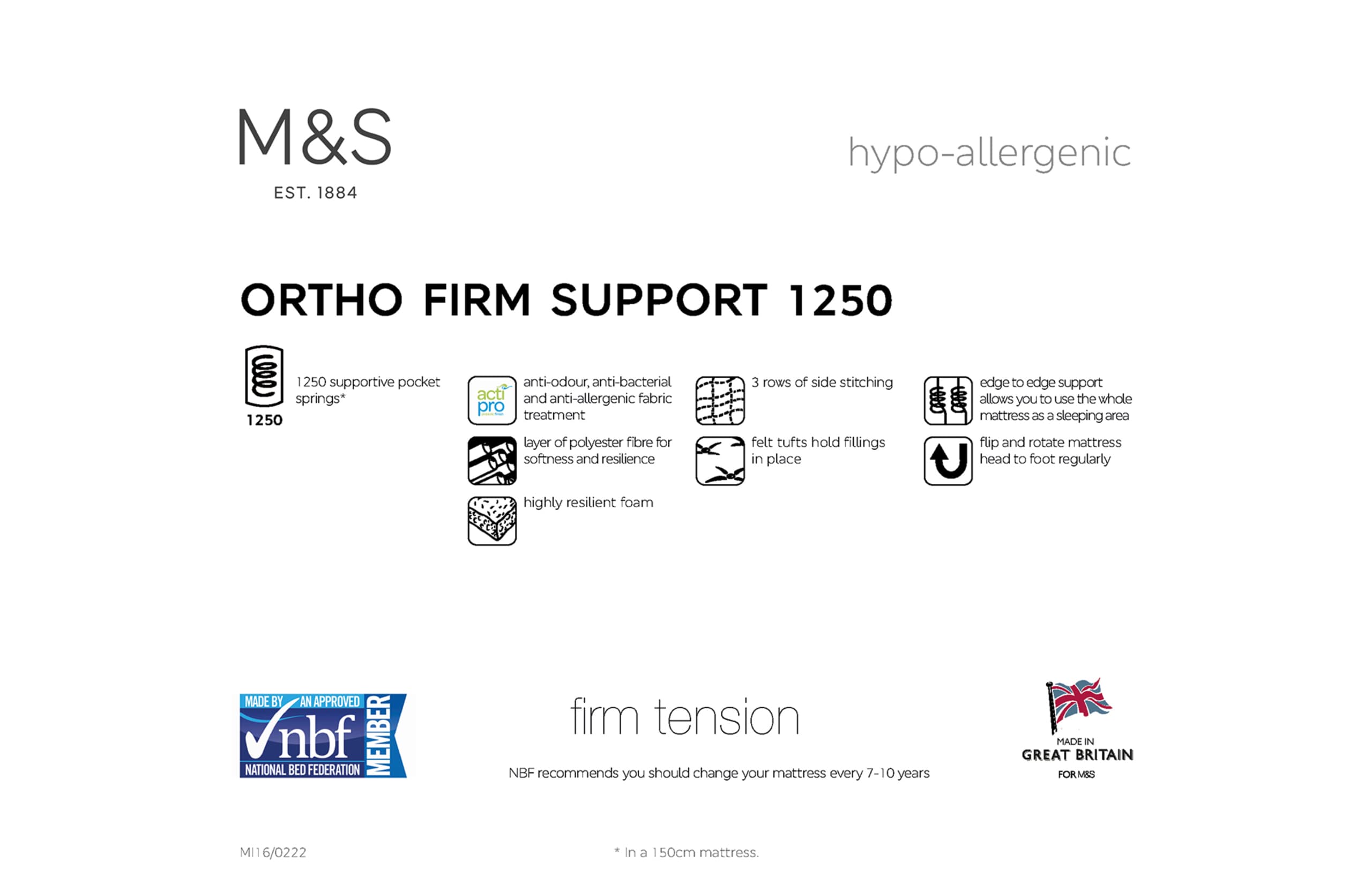1250 Pocket Spring Firm Mattress 7 of 7