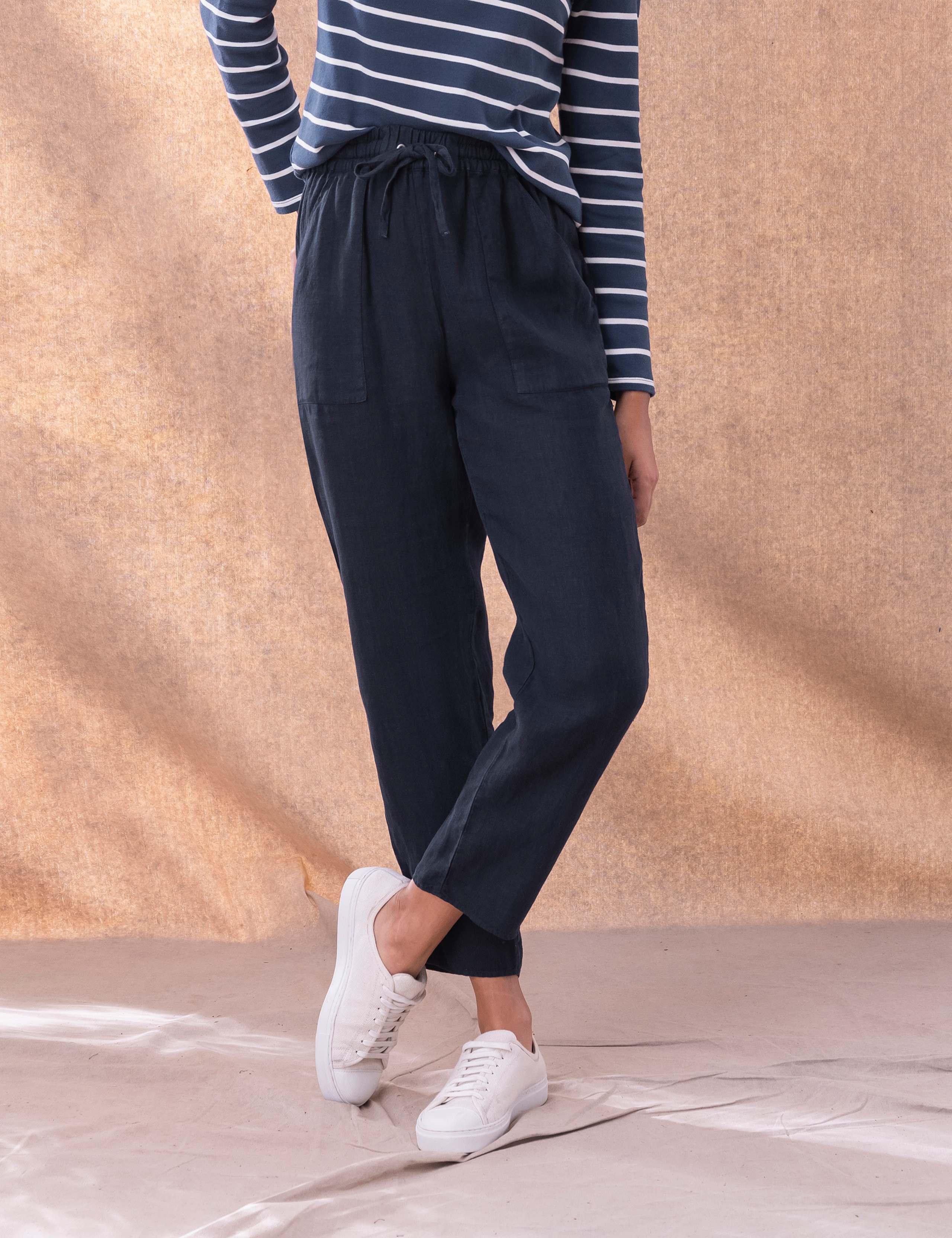 Pure Linen Woven Straight Leg Joggers 1 of 5